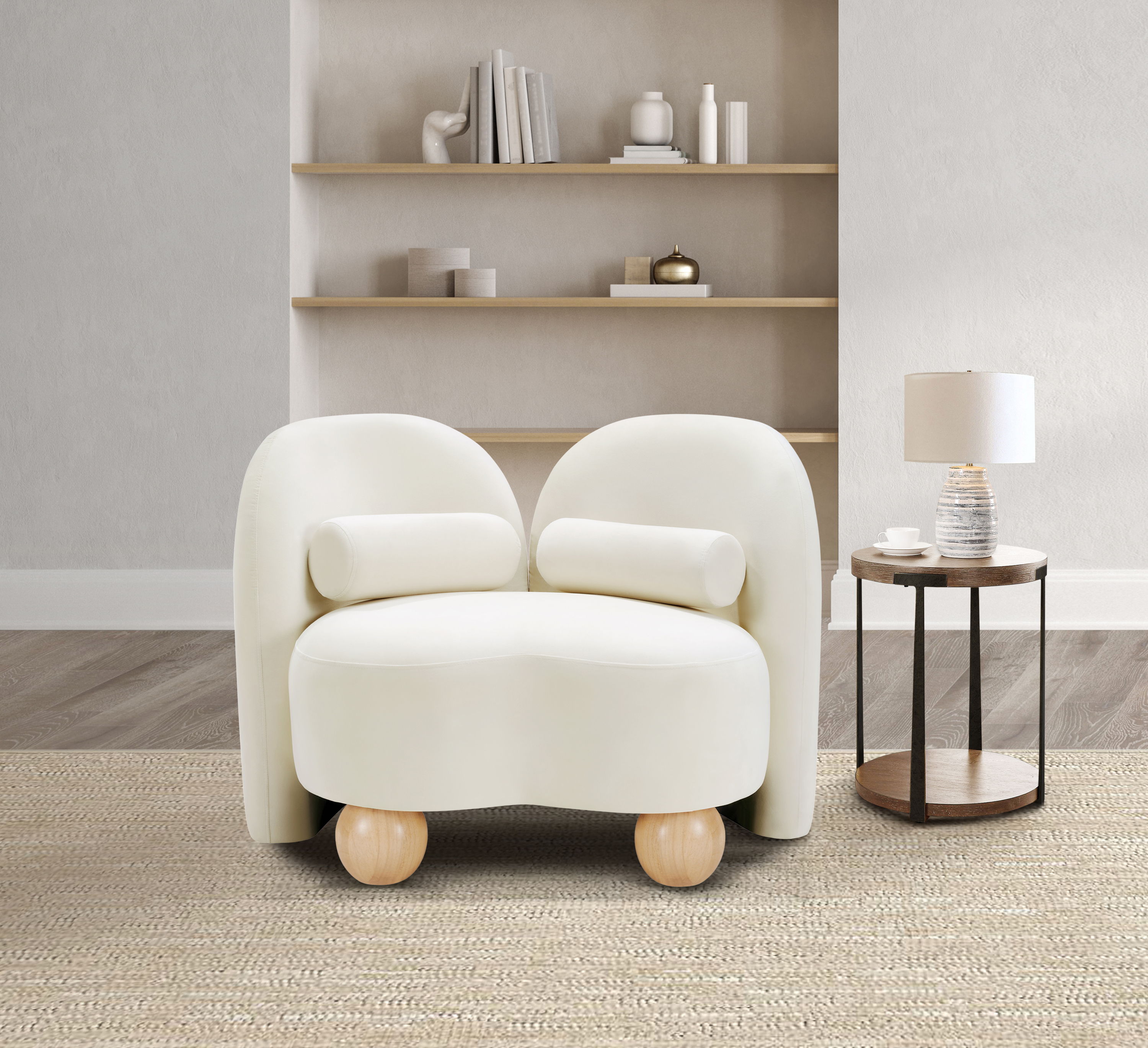 Daphne - Velvet Chair - Cream