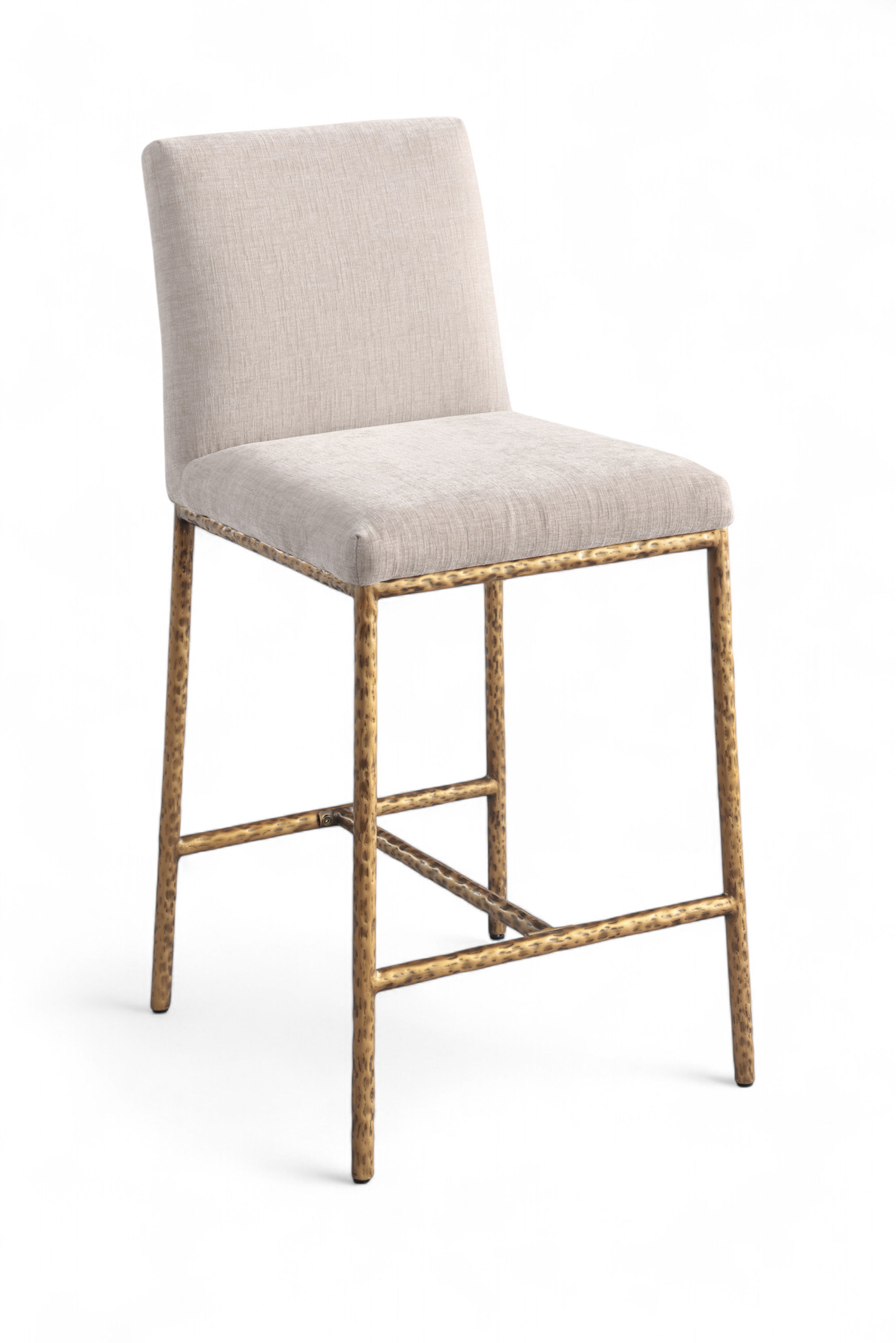 Reeves - Chenille Fabric Upholstered Counter Stool (Set of 2) - Beige