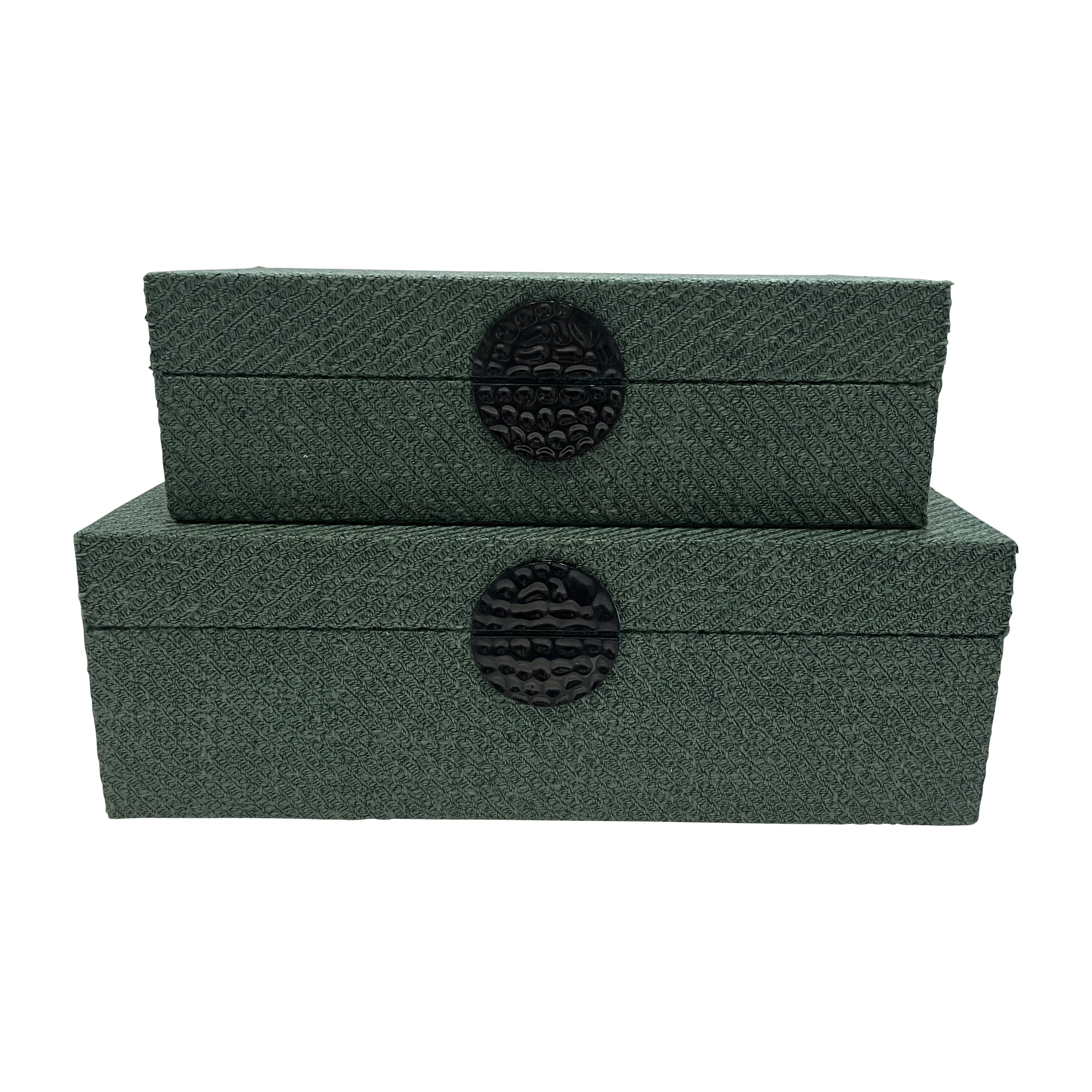 10/12\" Box With Medallion (Set of 2) - Sage Green