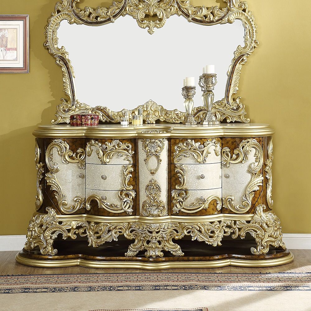 Desiderius - Dresser - Antique Gold & Hand Painted Brown, gold