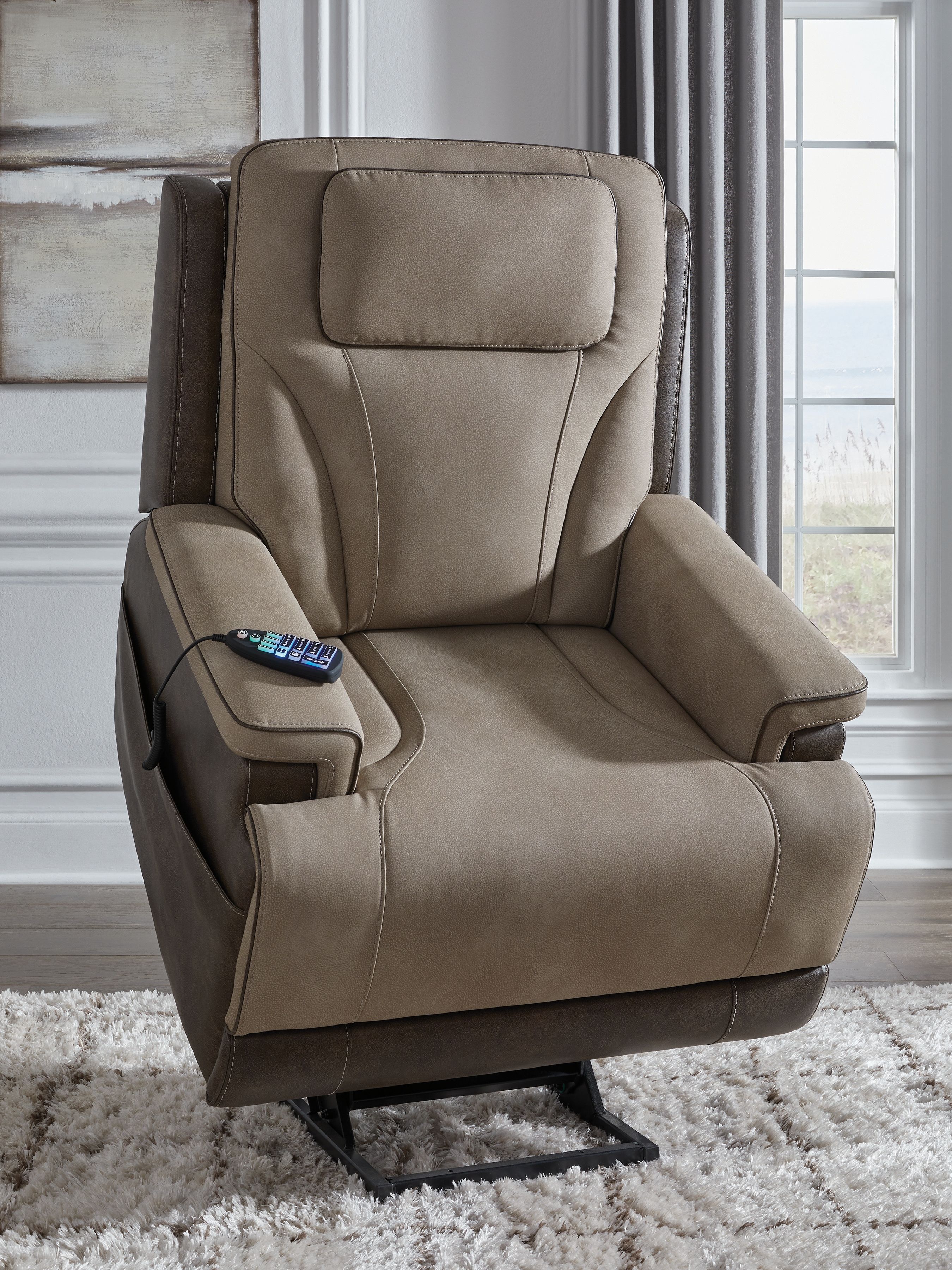 Ashley Furniture 4Z-Peaceful Pause - Power Lift Recliner - Sand - Image 10