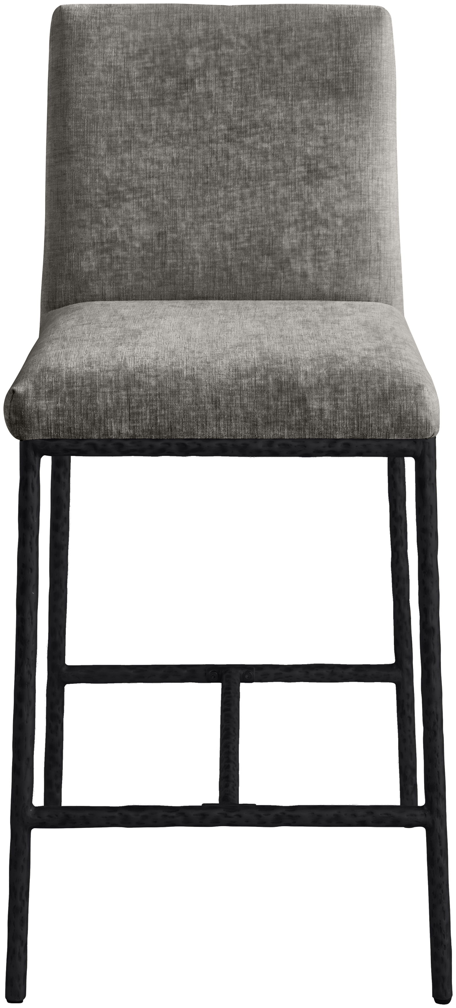 Reeves - Chenille Upholstered Counter Stool (Set of 2) - Gray