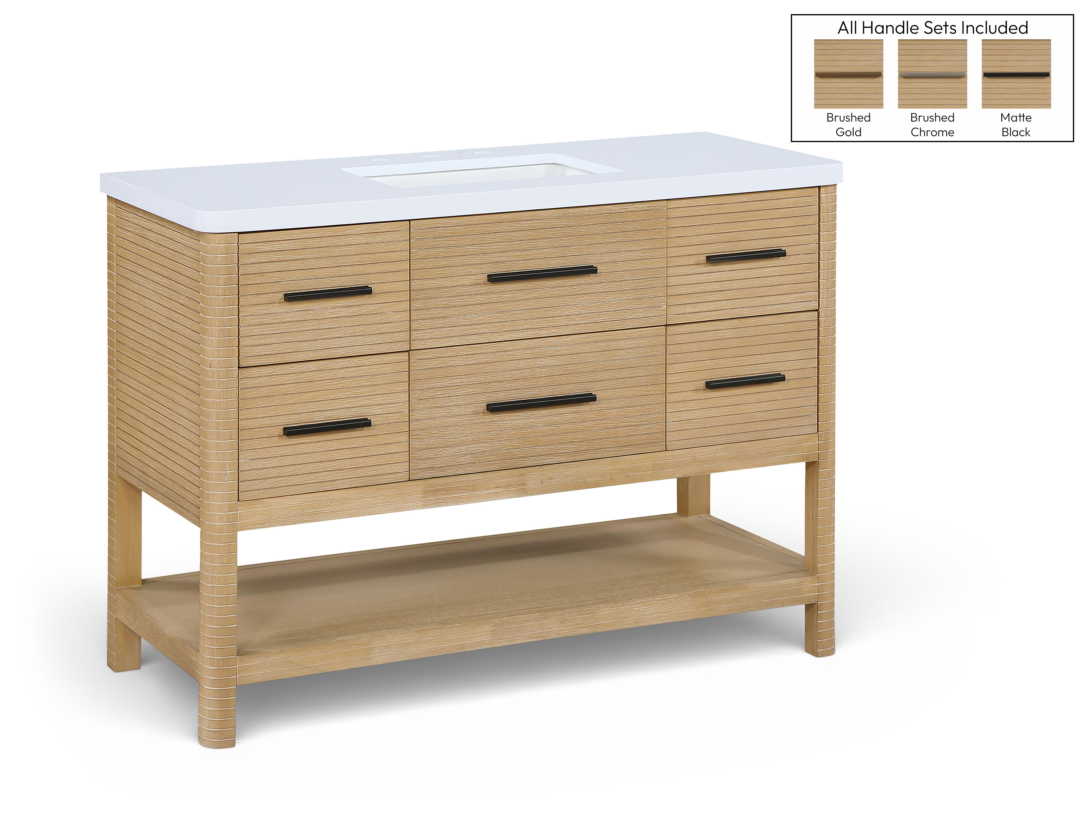 Oakwell - 48'' Bathroom Vanity - Natural / White
