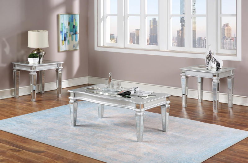 T027 - Mirror End Table - Silver
