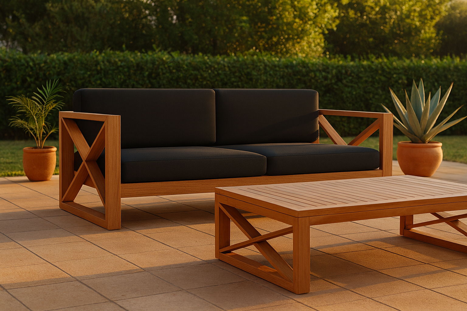 Anguilla - Water Resistant Outdoor Sofa - Black