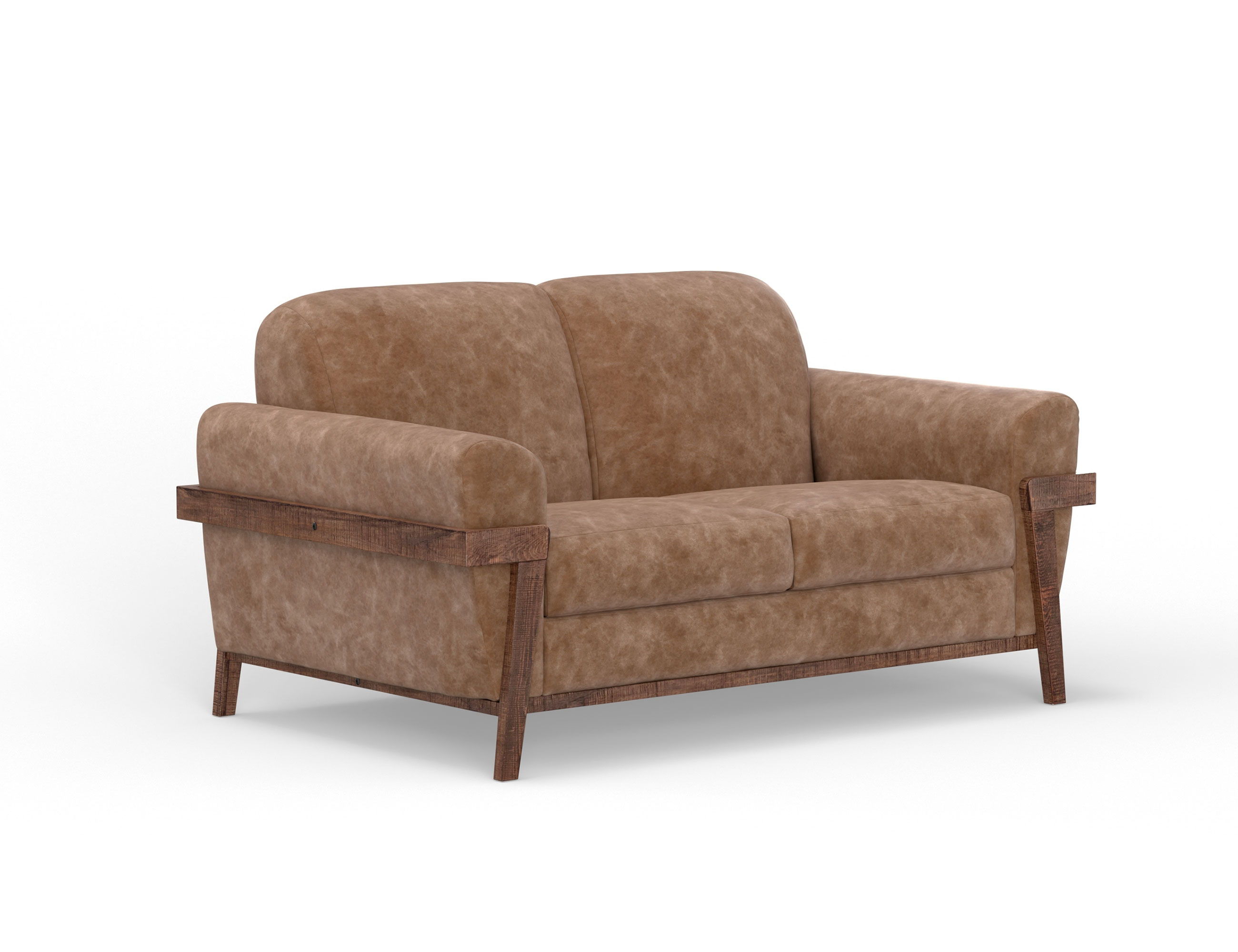 International Furniture Direct Loft Brown - Loveseat - Caramel Color