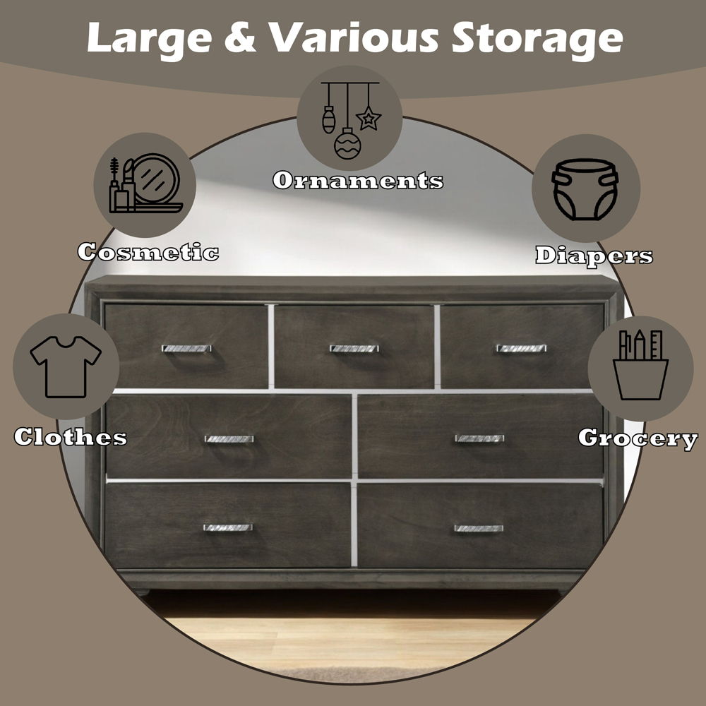 Carine II - Dresser - Gray, dark gray, view 4
