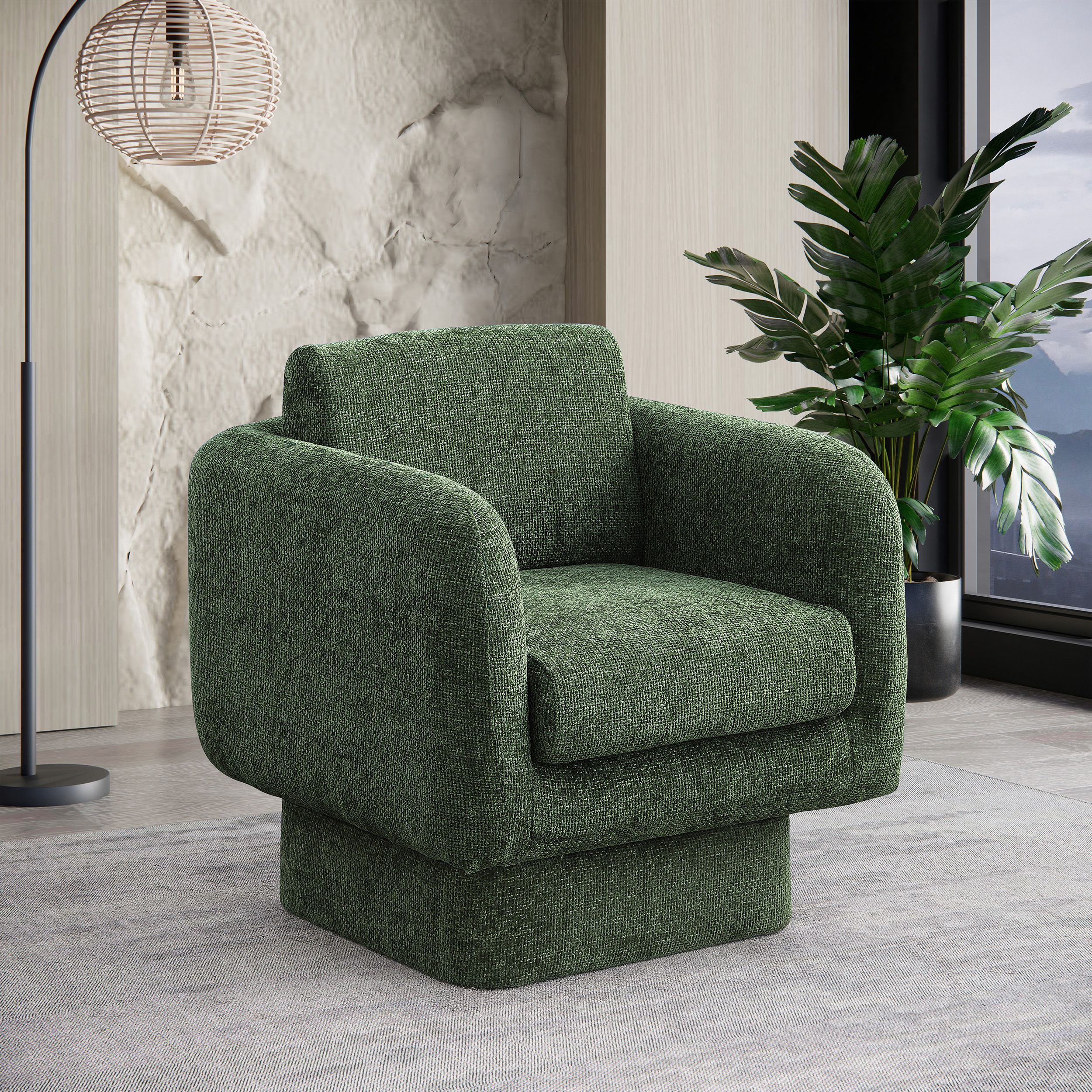 Alessandra - Swivel Accent Chair - Green