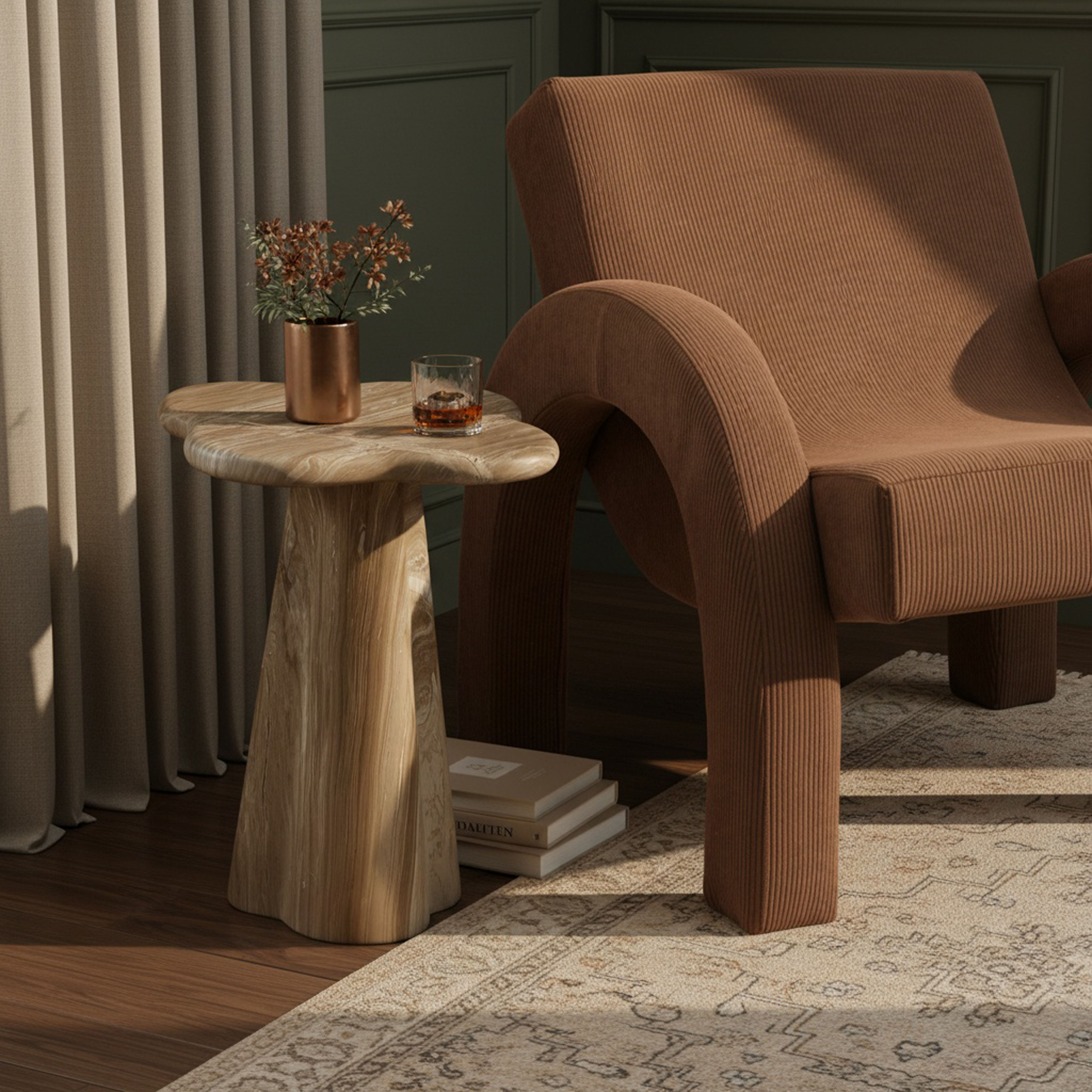 Nola - Concrete Indoor / Outdoor End Table - Beige