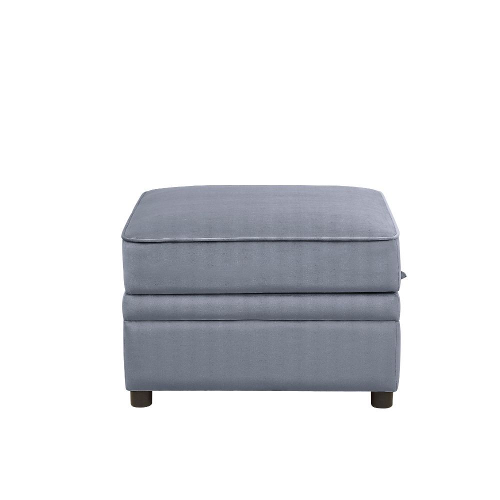 Bois II - Ottoman With Storage - Gray Velvet, gray, view 3