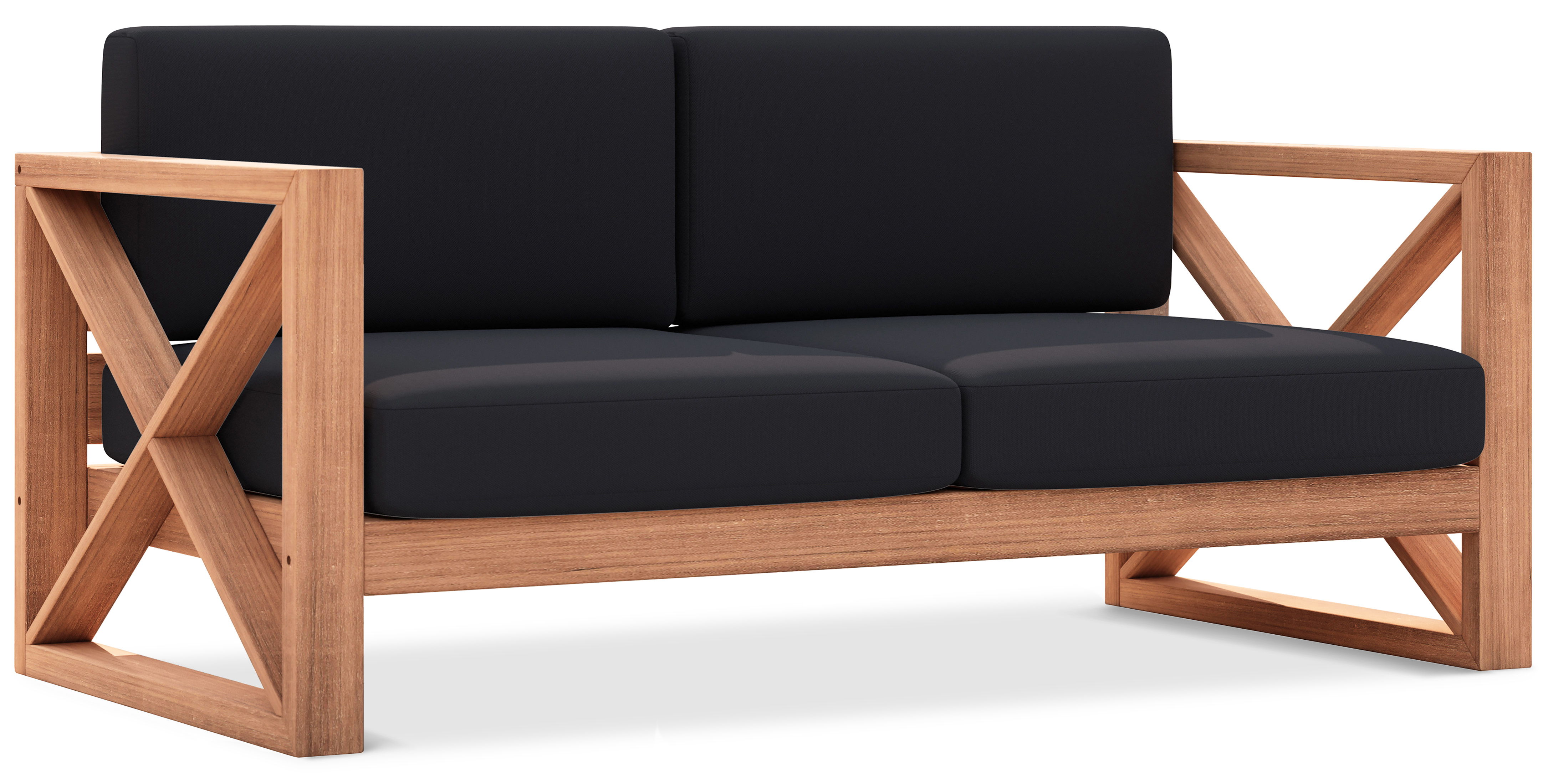 Anguilla - Water Resistant Outdoor Loveseat - Black