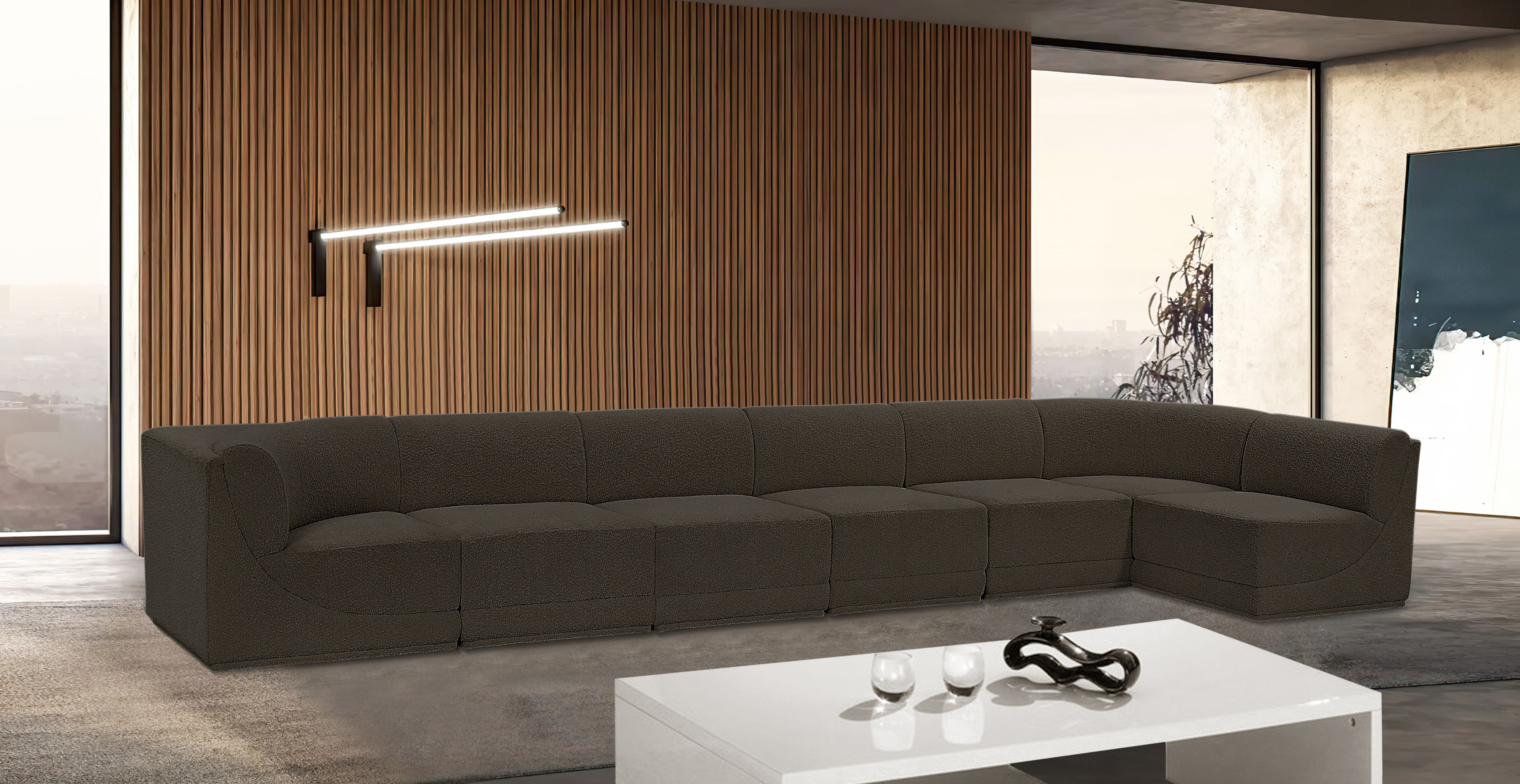 Ollie - 7 Piece Modular Sectional - Brown