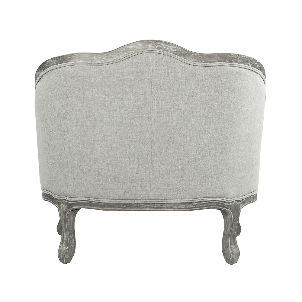 Samael - Chair With Pillow - Gray Linen & Gray Oak, light gray, view 4
