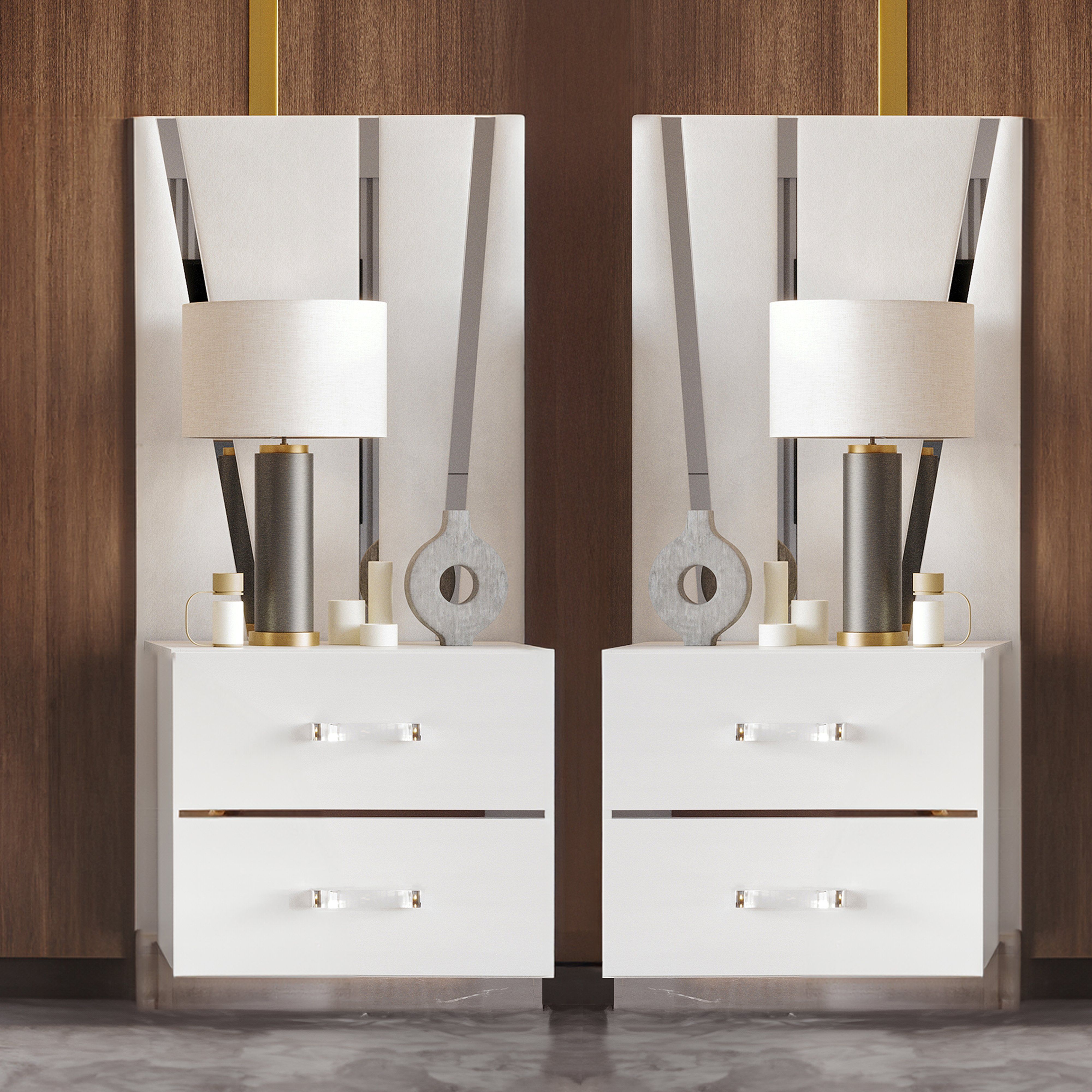 2 Nightstands With Panels