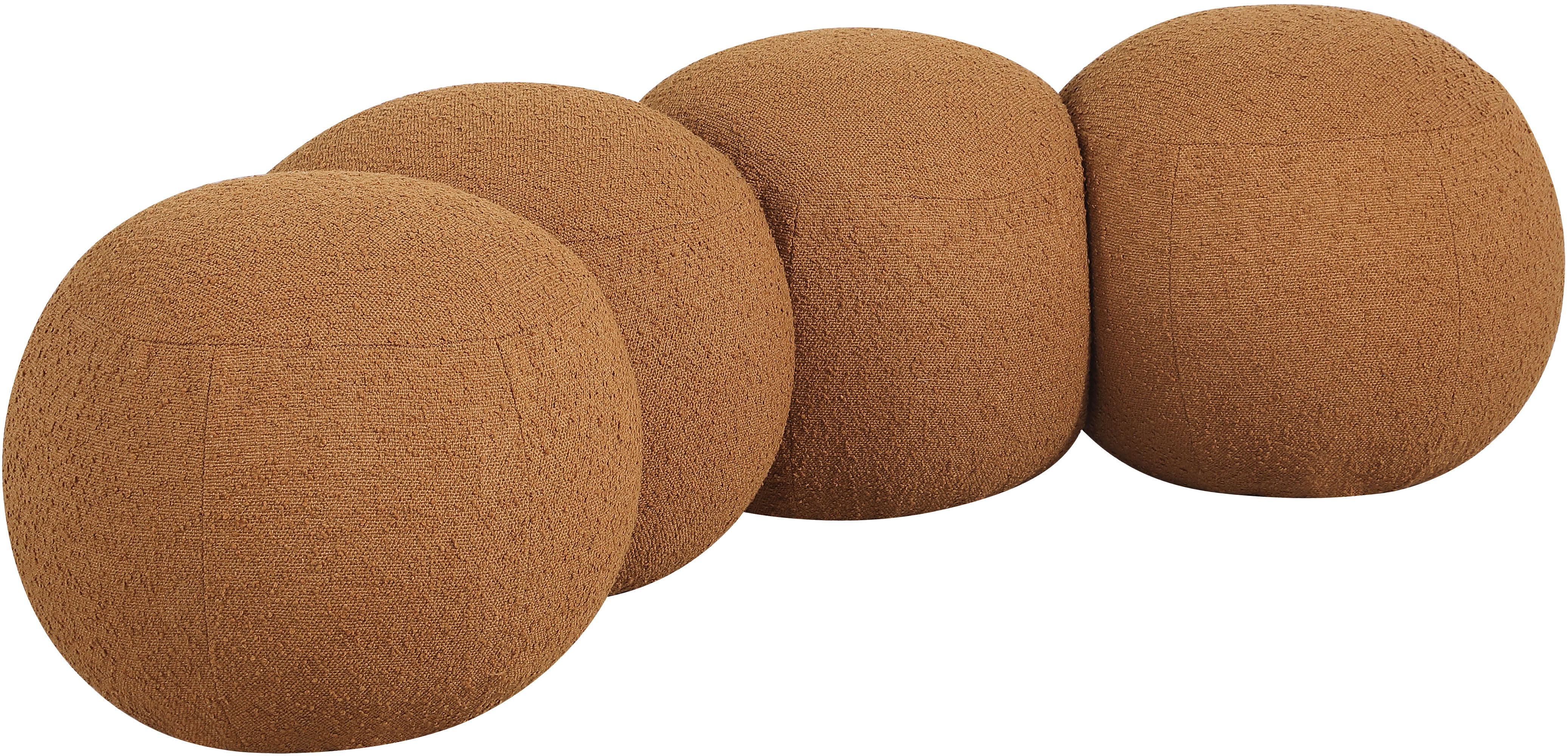 Apollo - 65" Boucle Fabric Bench - Saddle