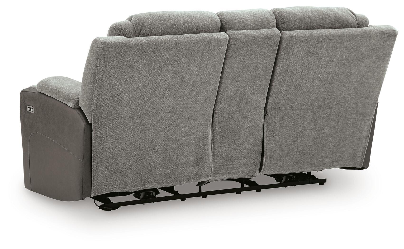 Ashley Furniture Mixed Motion - Power Reclining Loveseat With Console / Adjustable Headrest - Shadow - Image 5