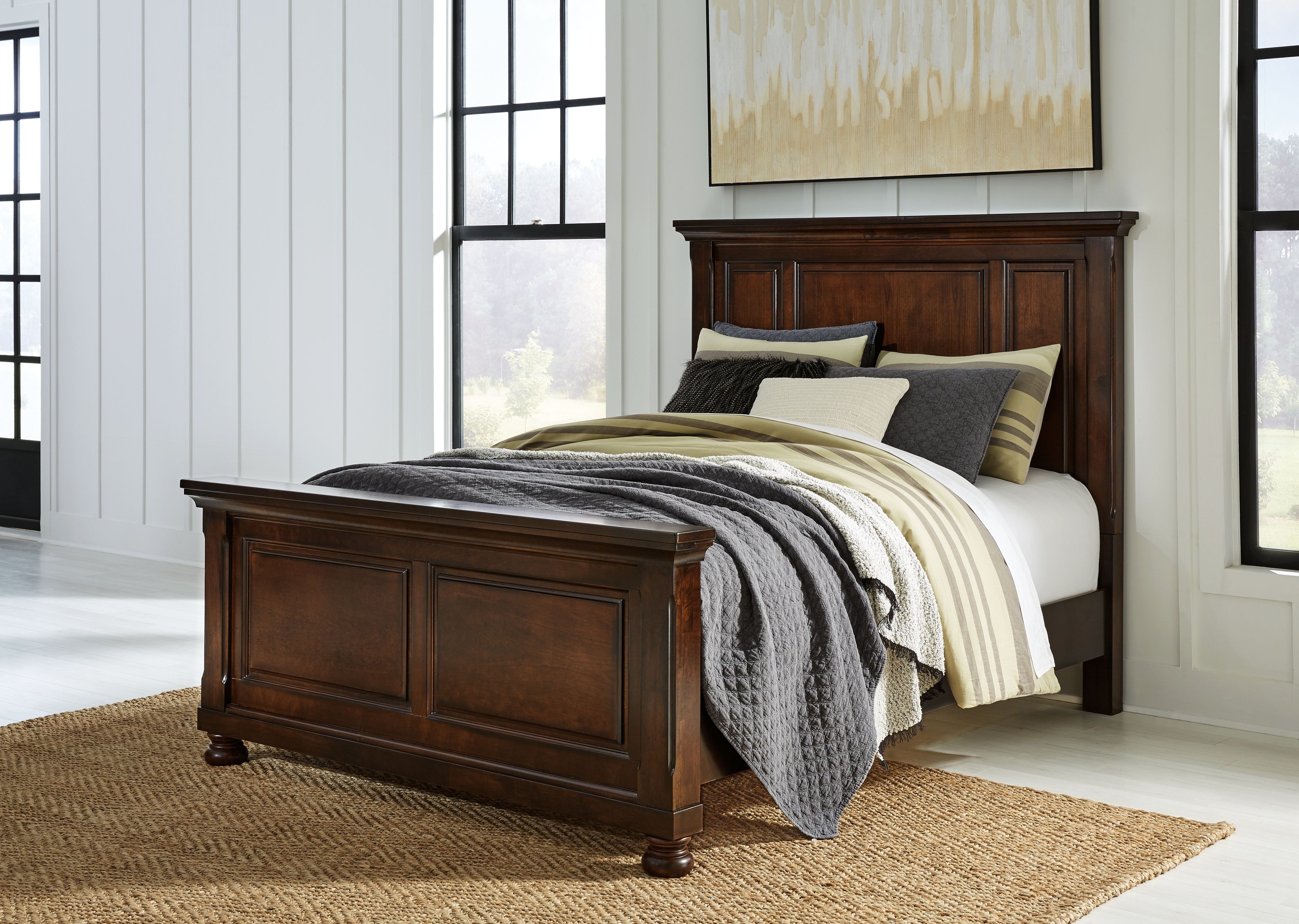 Porter - Queen Panel Bed - Rustic Brown