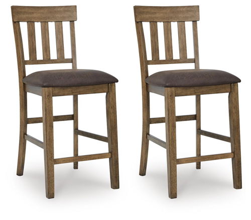 Urbinforte - Upholstered Barstool (Set of 2) - Light Brown, light brown