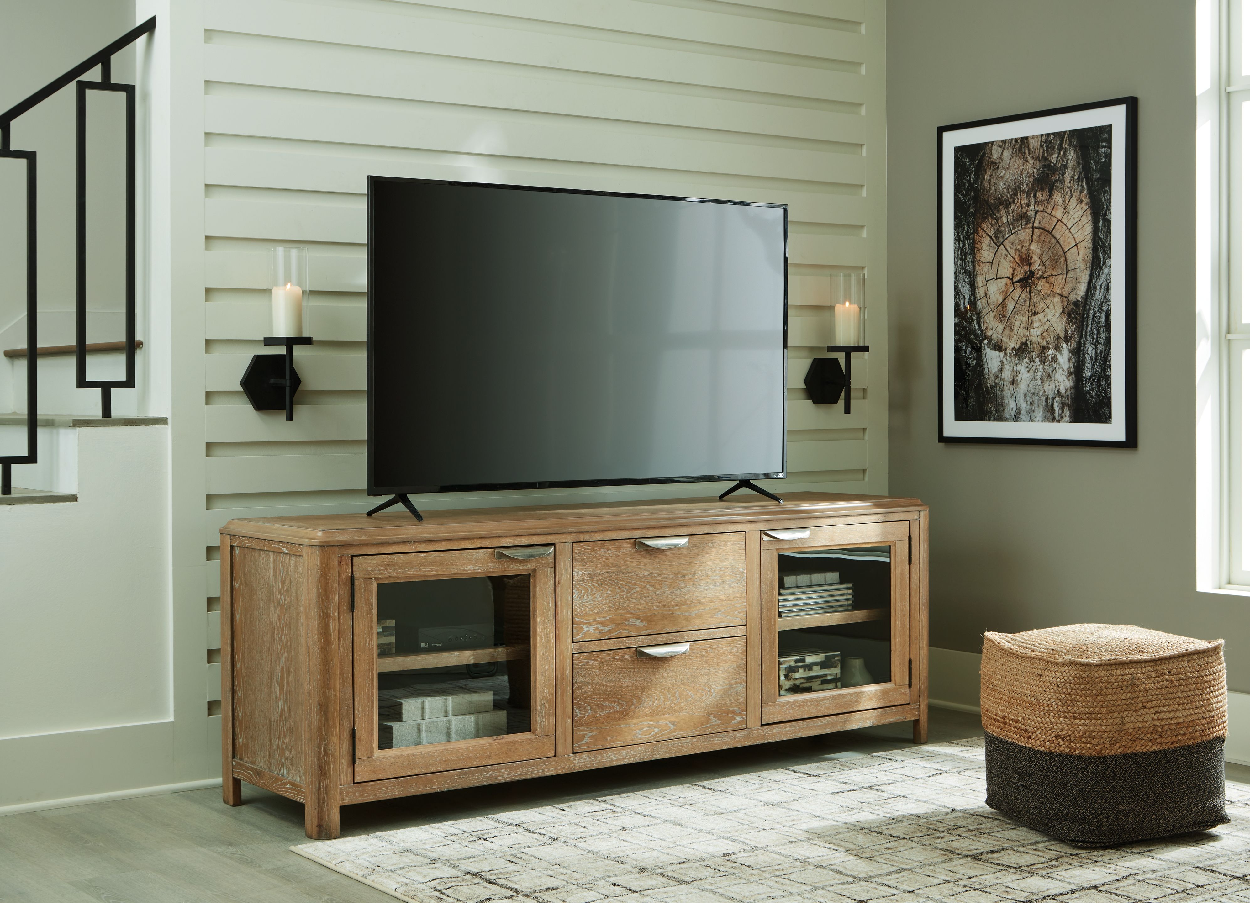 Ashley Furniture Rencott - Extra Large TV Stand - Light Brown - Image 2