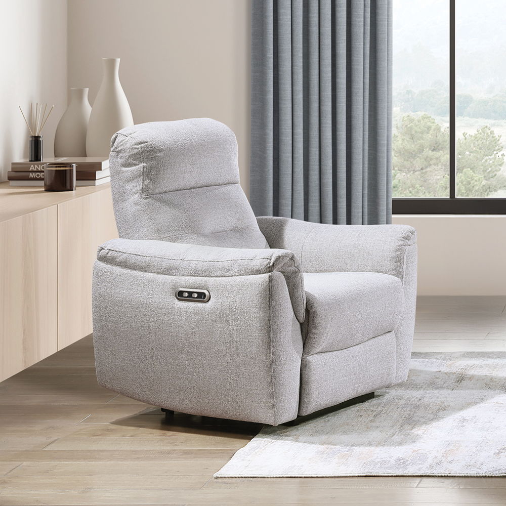 Eastre - Power Motion Recliner With USB Port - Beige Chenille, beige