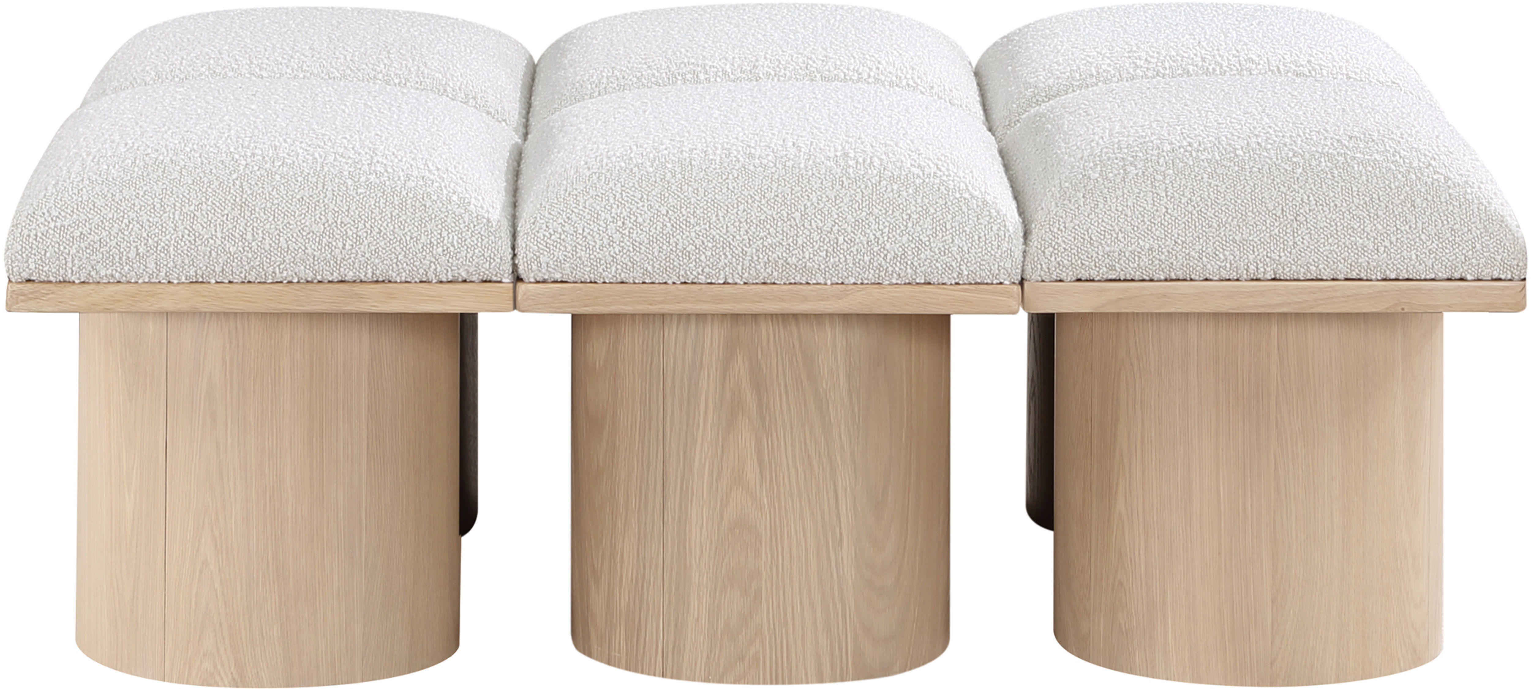 Pavilion - 46.5" 6 Piece Modular Bench With Natural Base - Cream