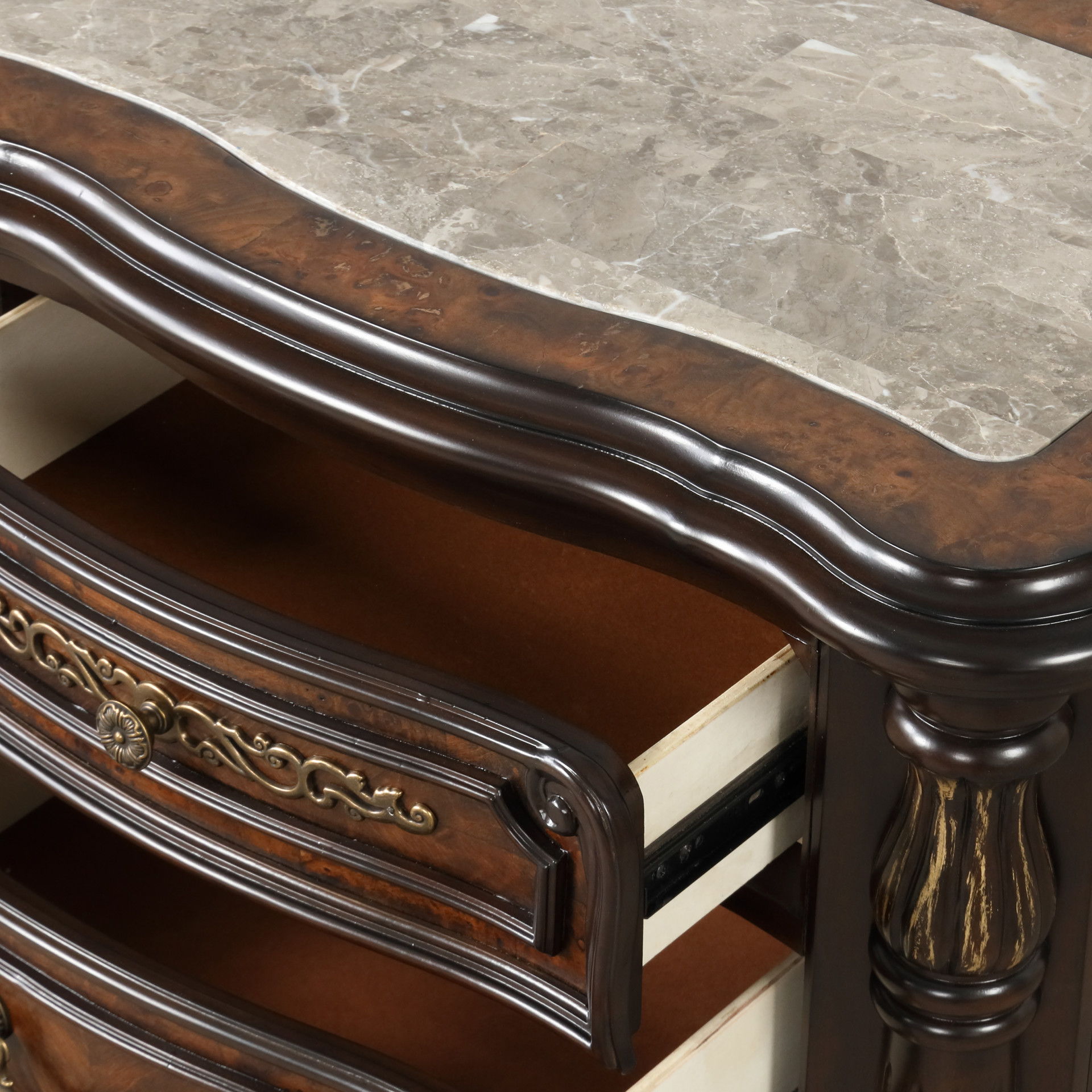Bella Notte - Nightstand - Mahogany Brown, light brown