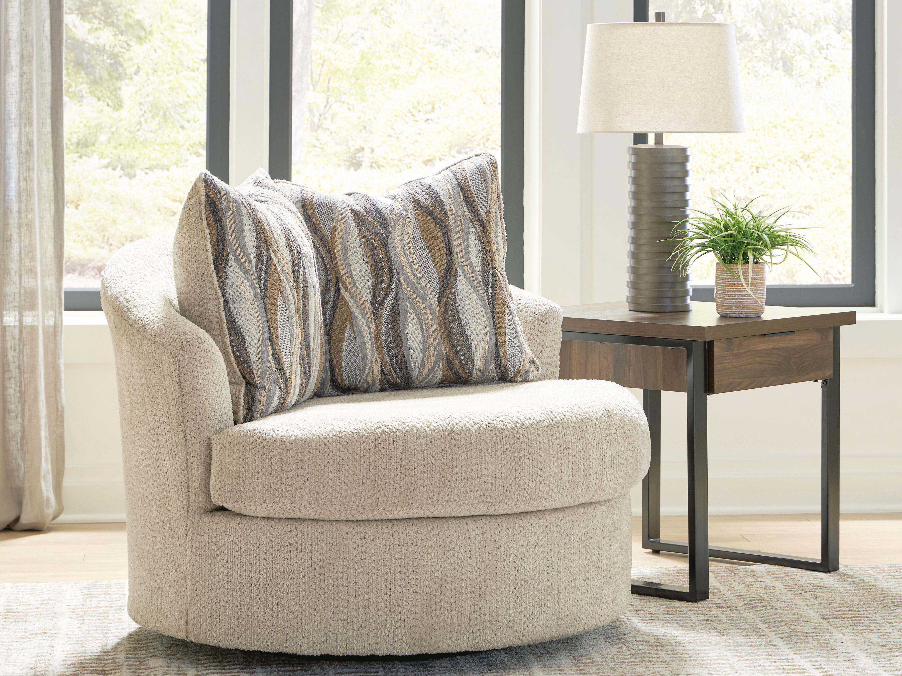 Lofwood - Swivel Accent Chair - Oatmeal