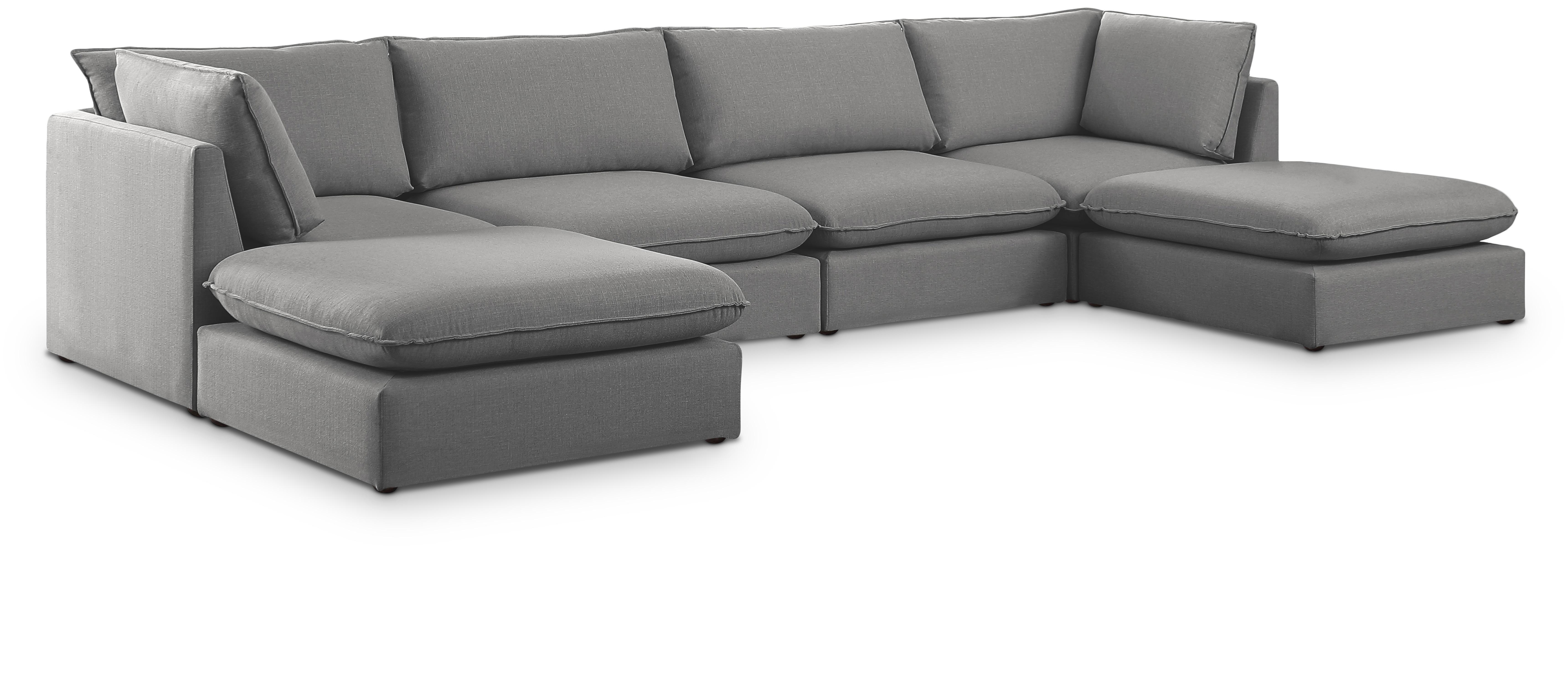 Mackenzie - 6 Piece Modular Double Chaise Sectional - Gray