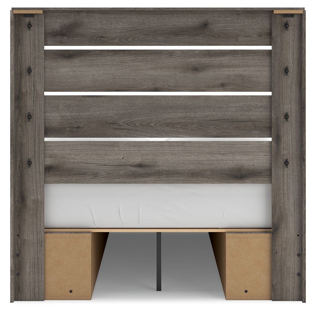 Ashley Furniture Graystorm - Full Panel Bed With Storage - Brown Gray - Image 8