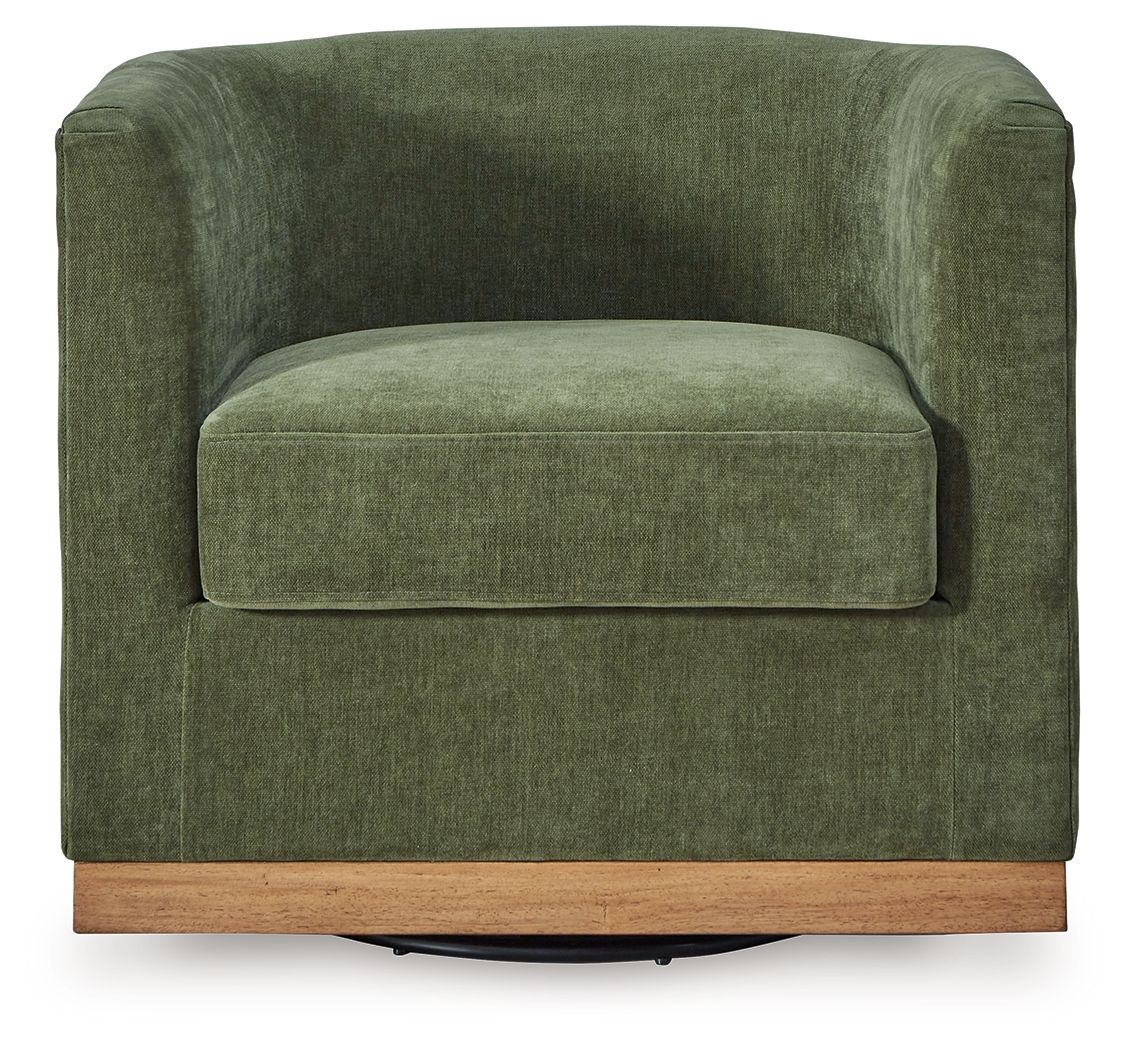 Ashley Furniture Jersonlow - Swivel Chair - Forest Green - Image 3