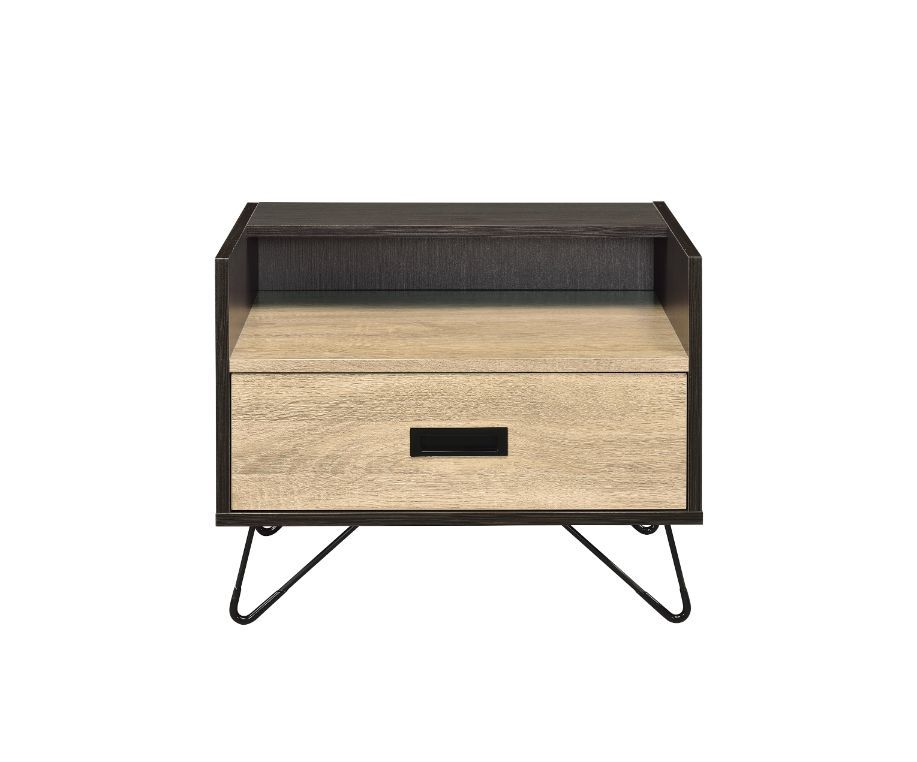 Melkree - Accent Table - Oak & Black, black, view 3