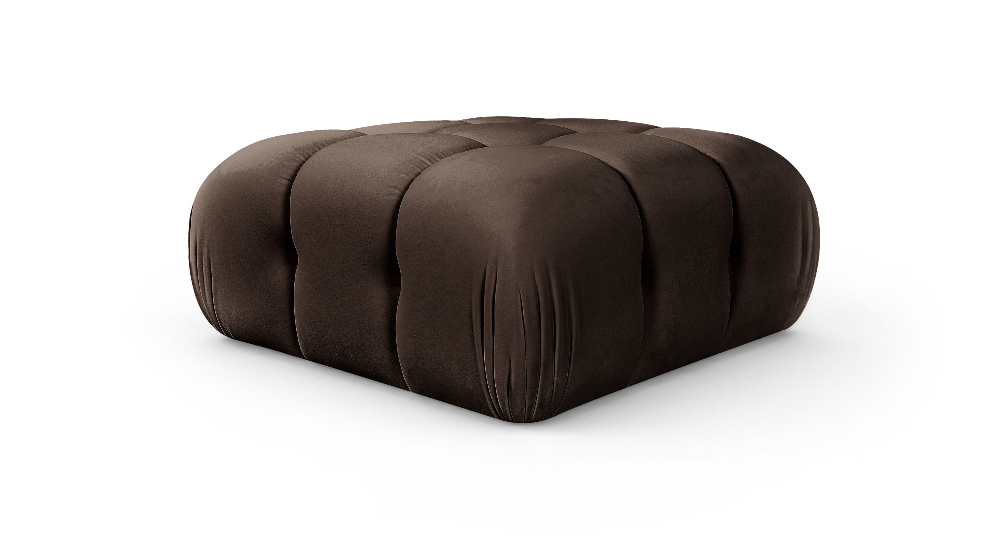Orin - Velvet Performance Fabric Upholstered Modular Ottoman - Brown