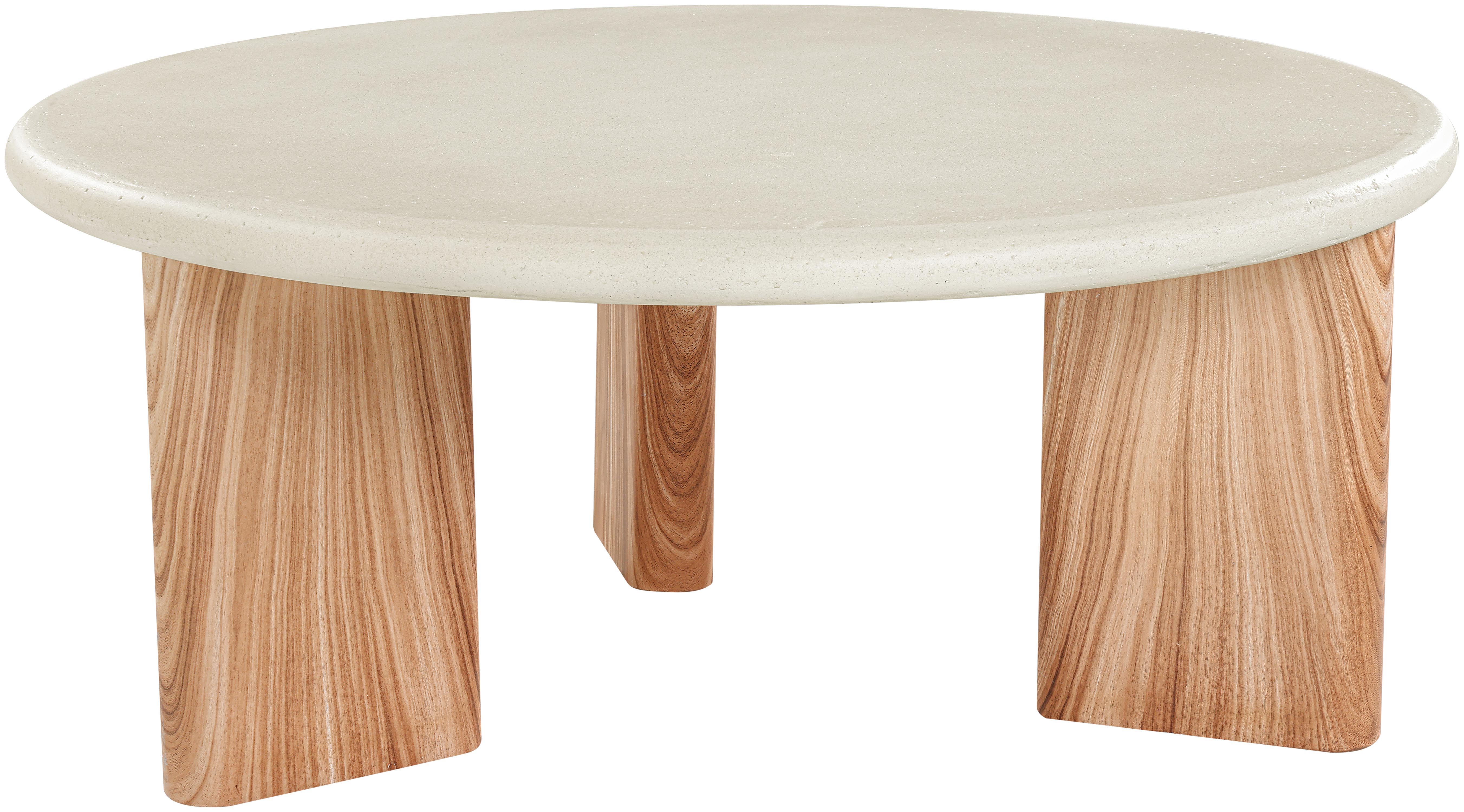 Avaya - Concrete And Fiberglass Indoor / Outdoor Coffee Table - Cream / Natural