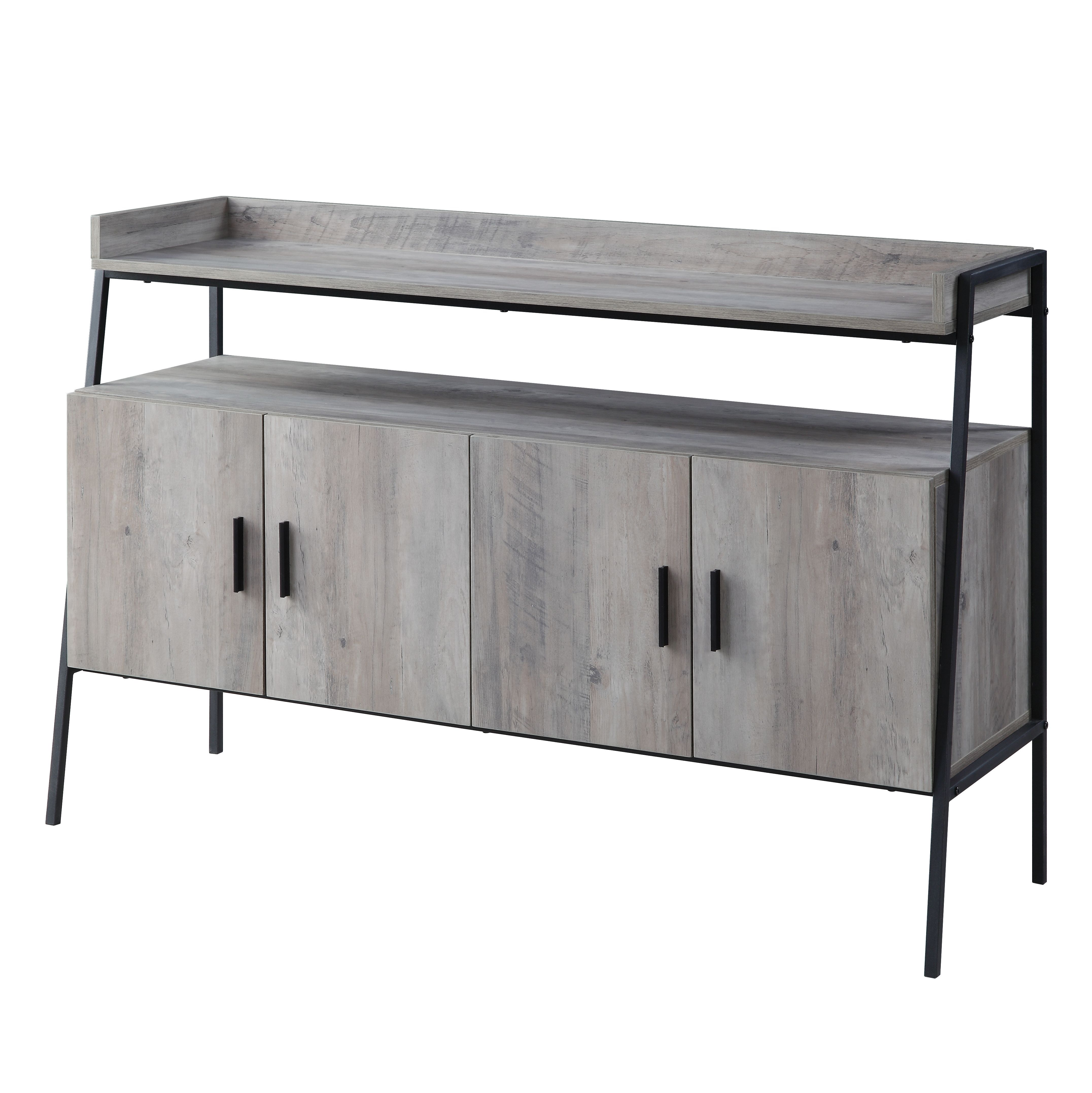 Samiya - TV Stand - Gray Oak & Black, gray