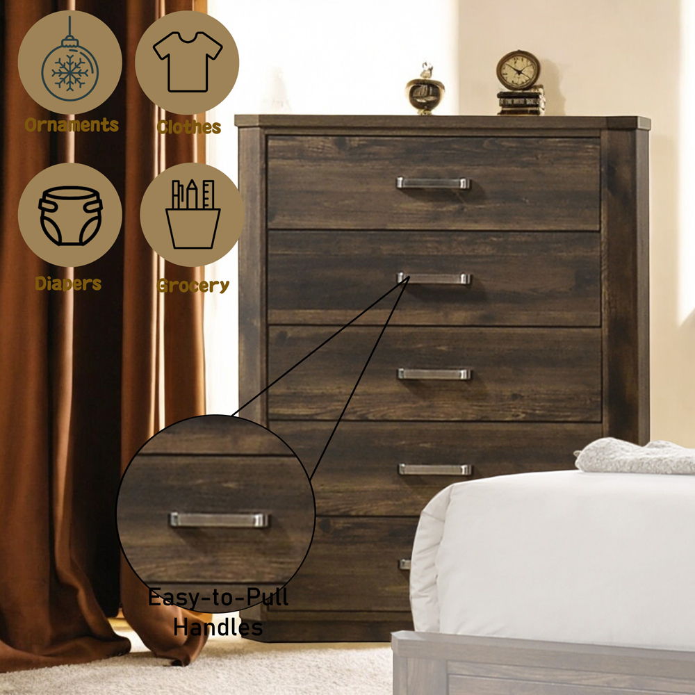 Elettra - Chest - Rustic Walnut, dark brown, view 4