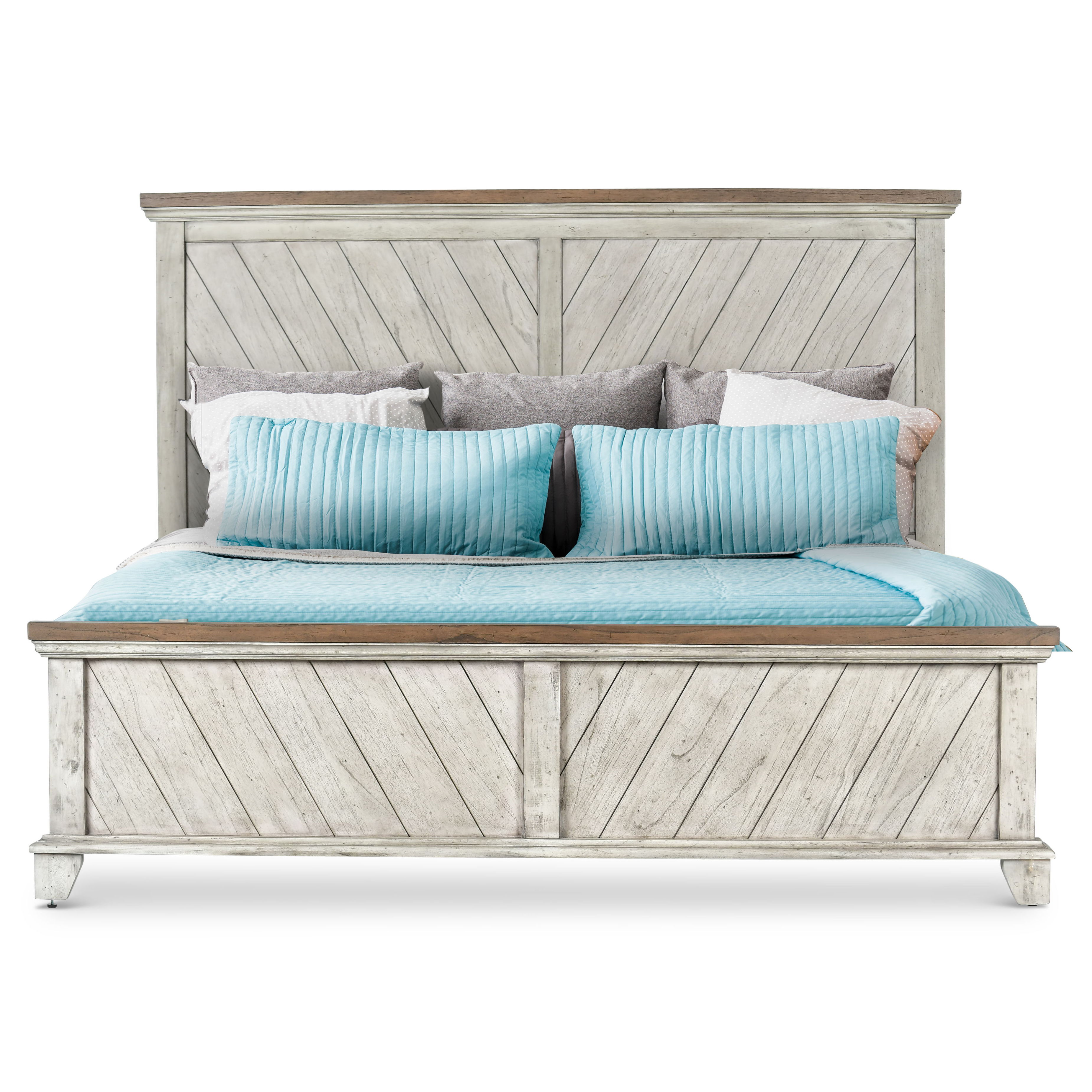 Bear Creek - King Bed - Whitewashed Gray
