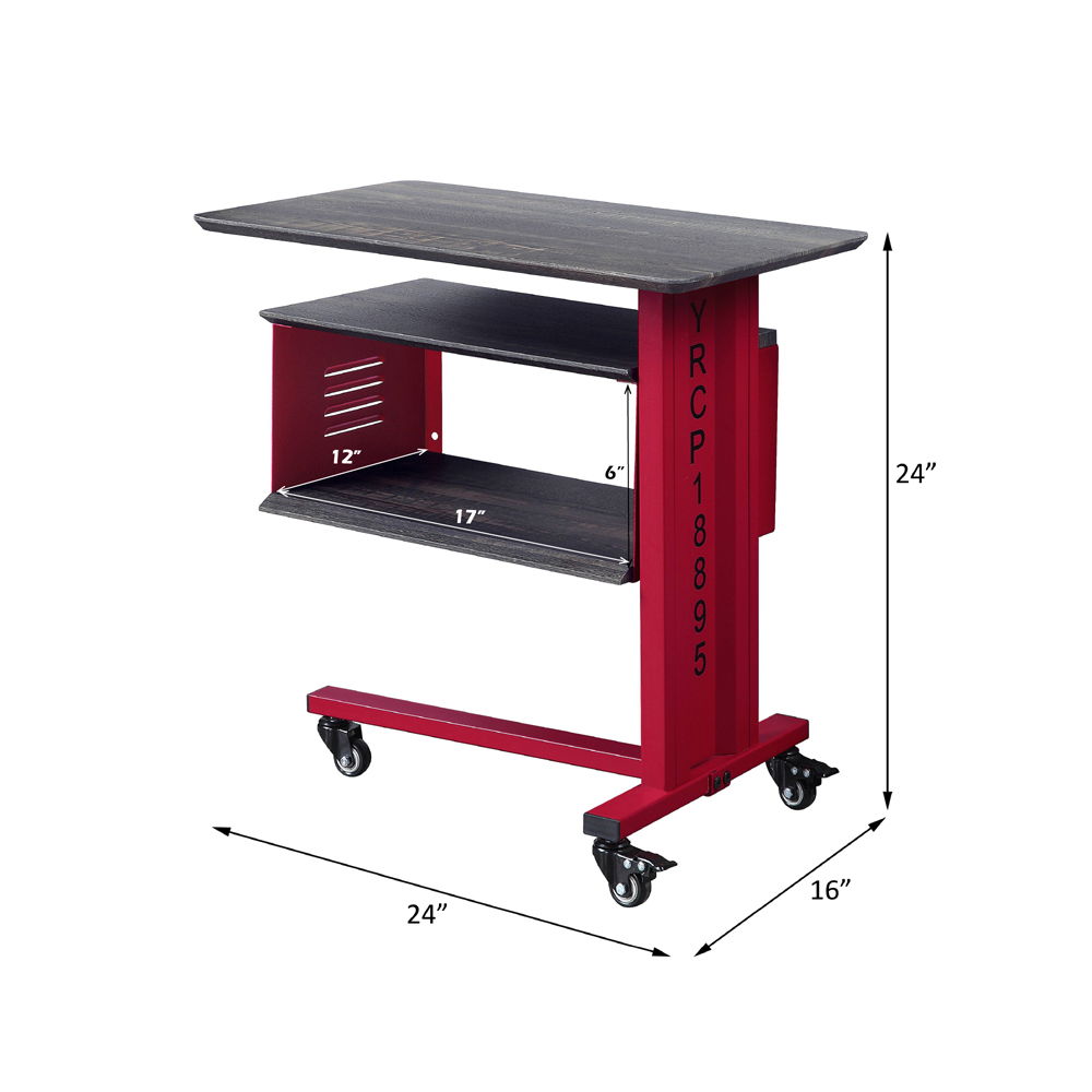 Cargo - Accent Table With Wall Shelf - Red, red, view 3