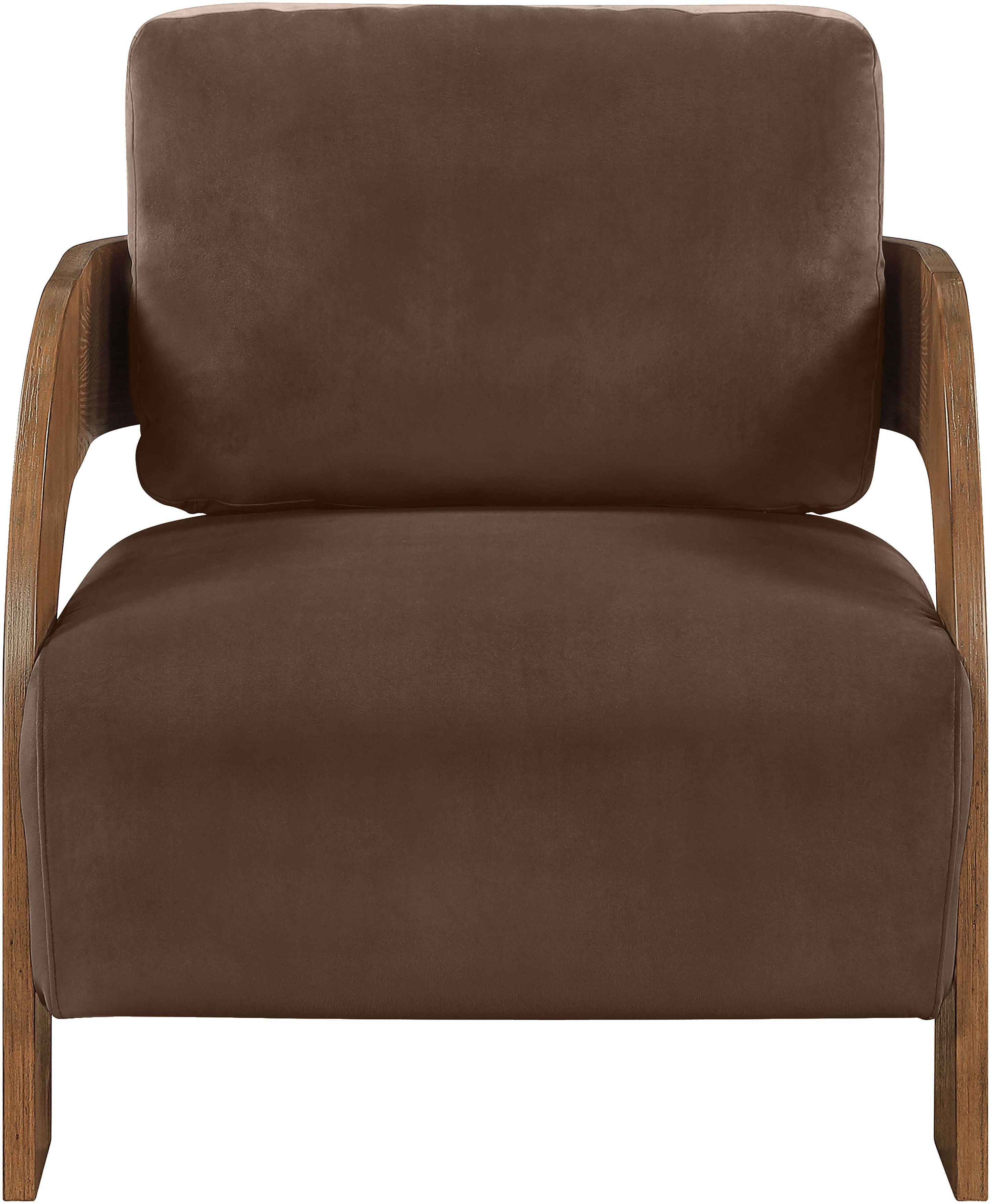 Cedra - Velvet Performance Fabric Upholstered Accent Chair - Brown / Brown