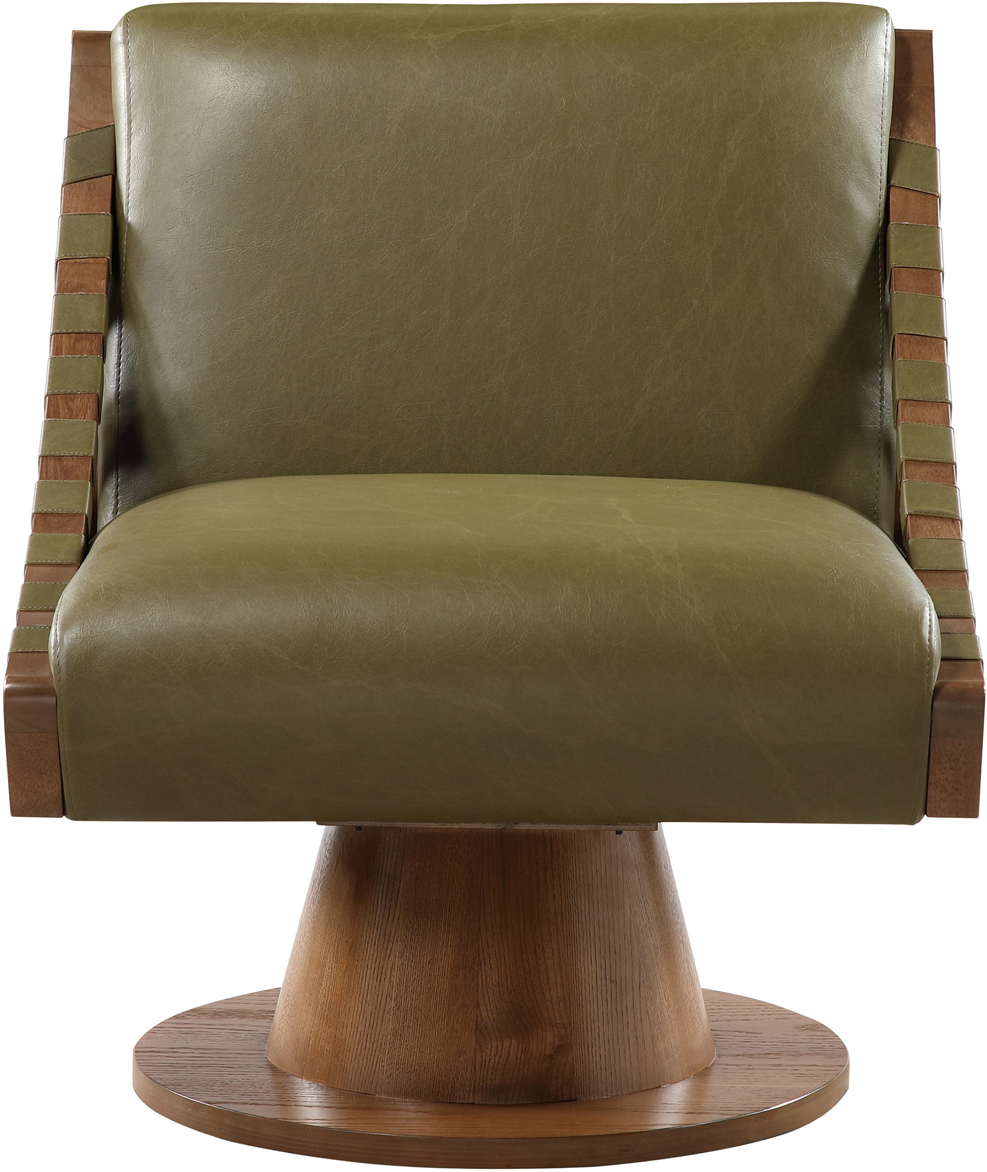 Millwin - Swivel Accent Chair With Brown Base - Olive