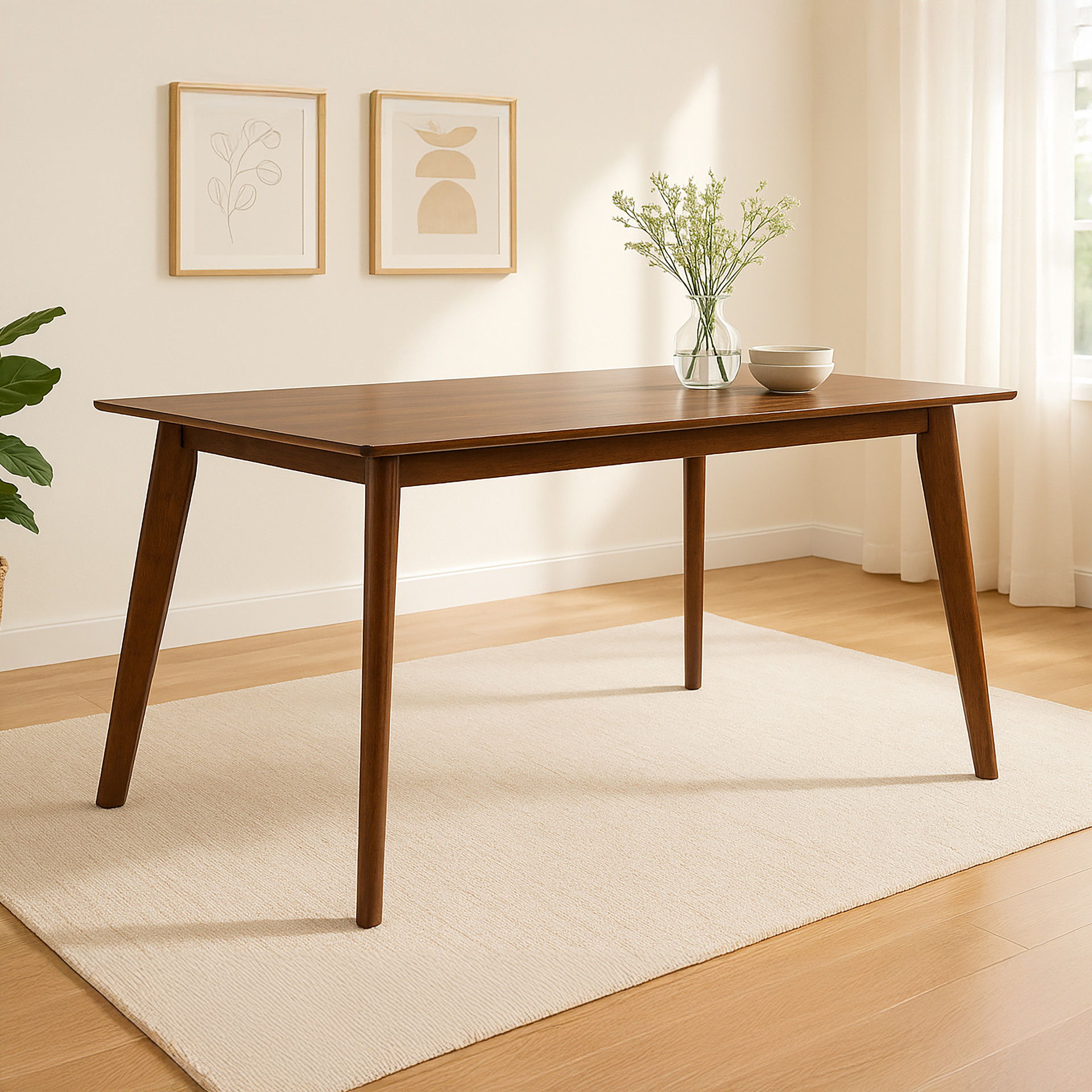 Morocco - Rectangle Dining Table - Walnut Brown, dark brown