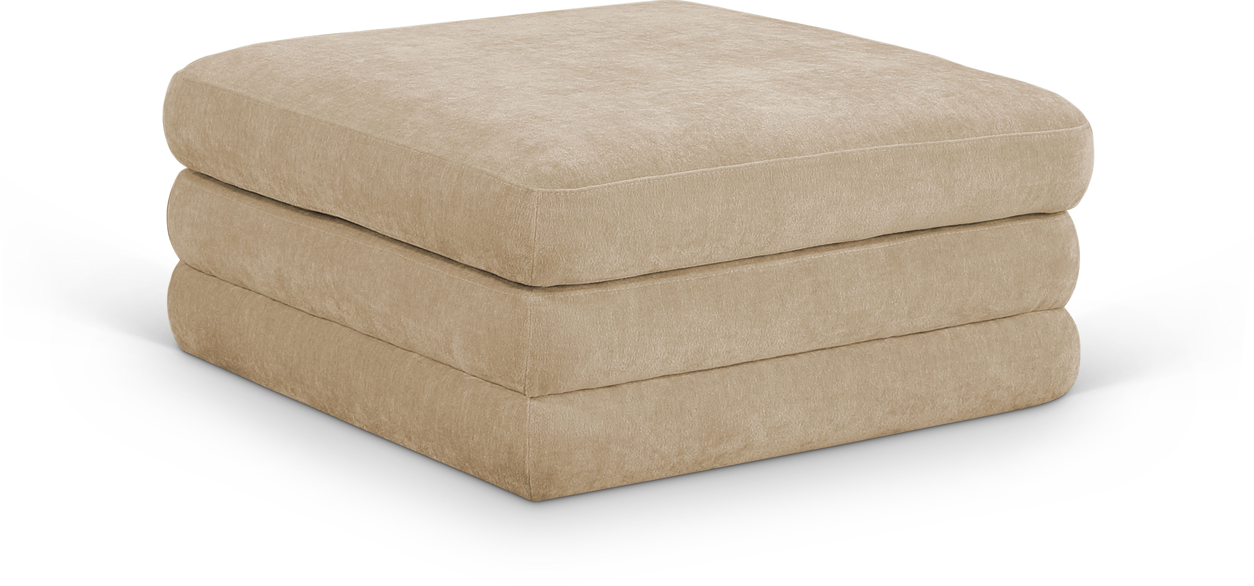Chenille Fabric Upholstered Modular Modular Ottoman