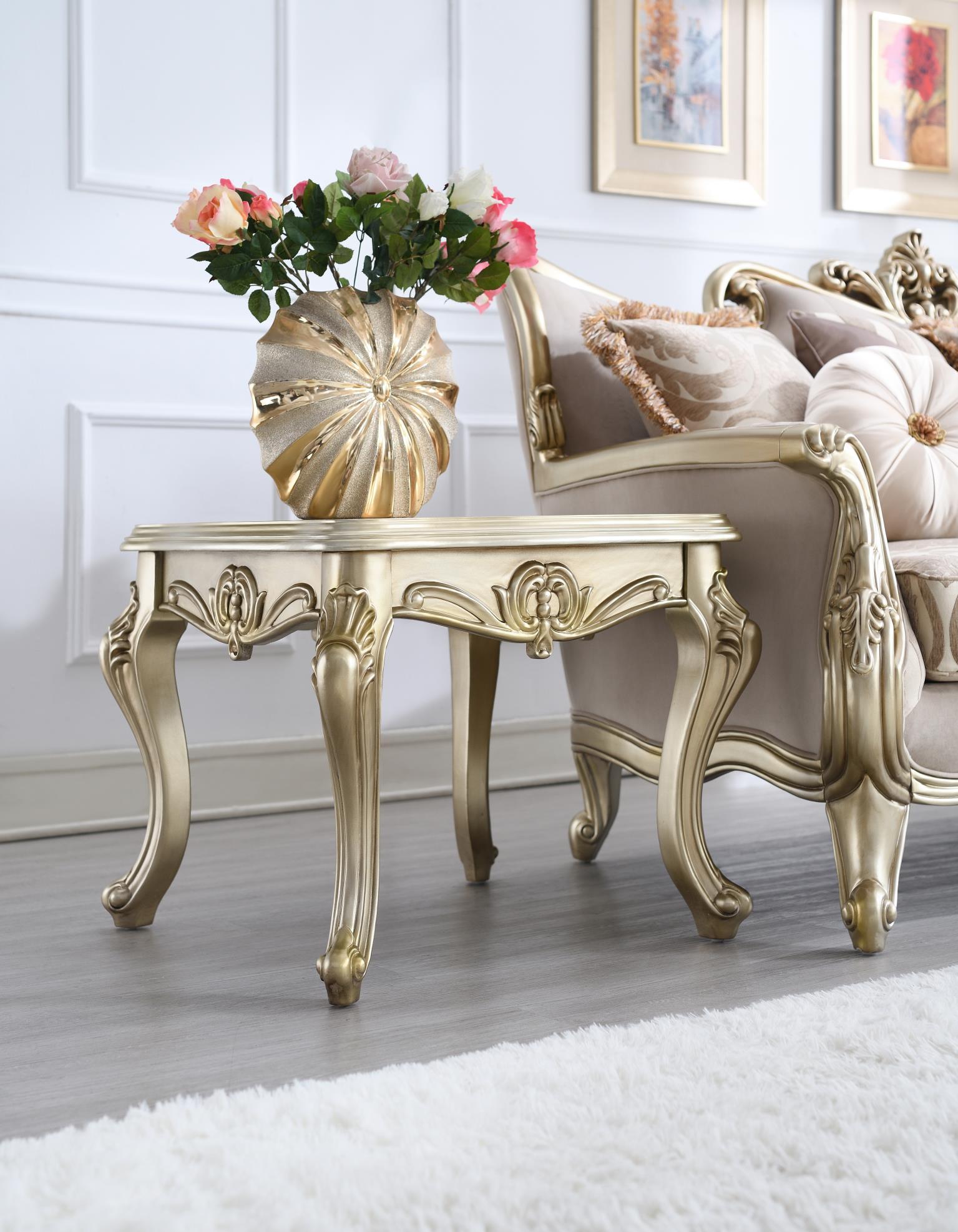 T199 - Traditional End Table - Champagne Gold