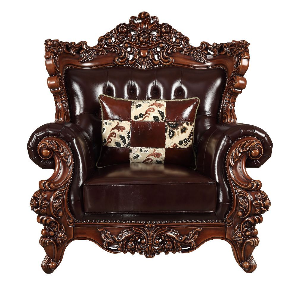 Forsythia - Chair - Espresso Top Grain Leather Match & Walnut, dark brown, view 2