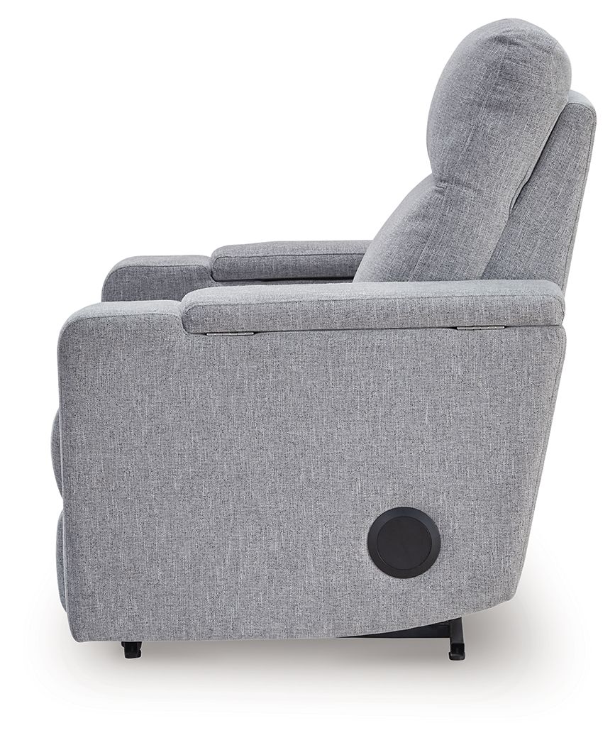 Ashley Furniture Pineland - Glider Power Recliner With Audio System - Pewter - Image 8