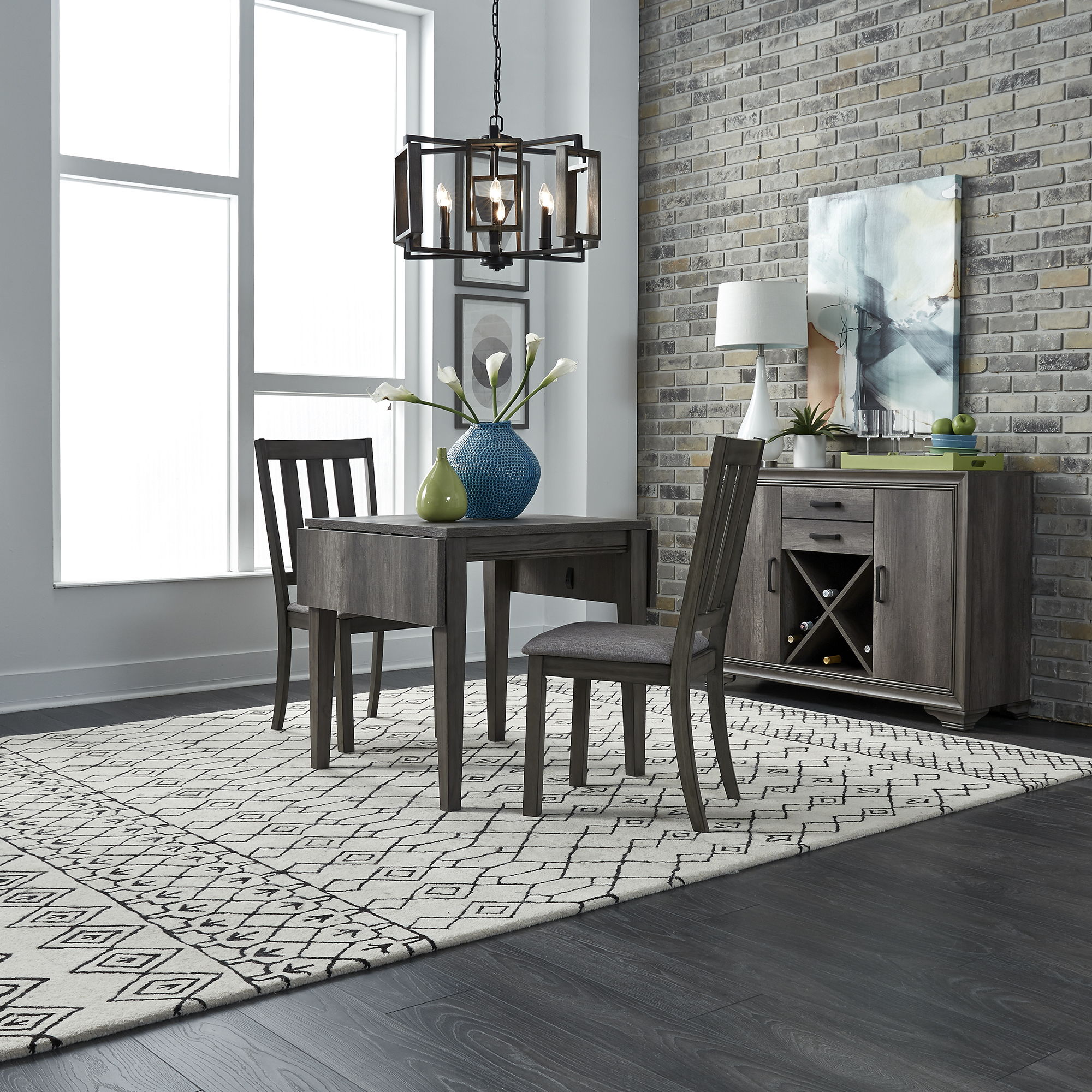 Liberty Furniture Tanners Creek - 3 Piece Drop Leaf Set - Dark Gray