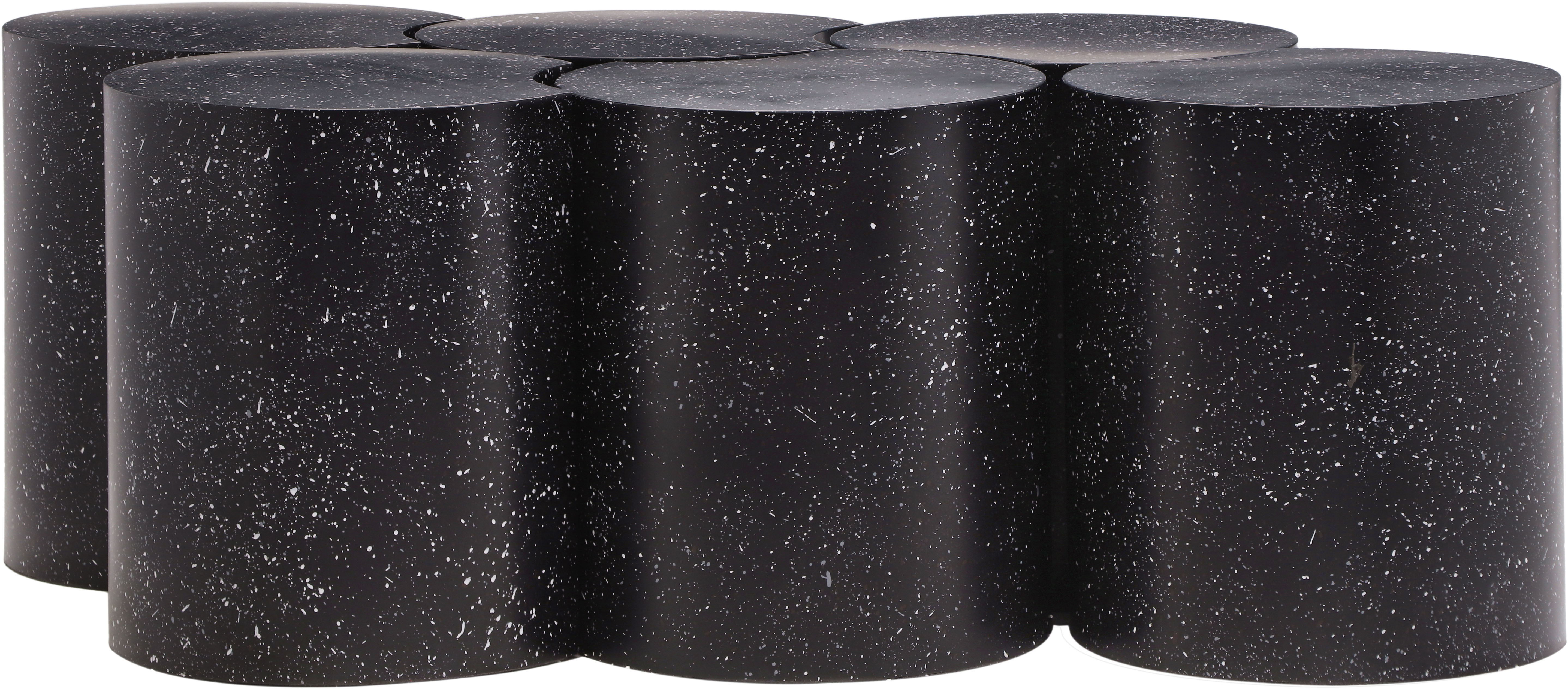 Dimple - 18" 6 Piece Modular Coffee Table - Black Terazzo