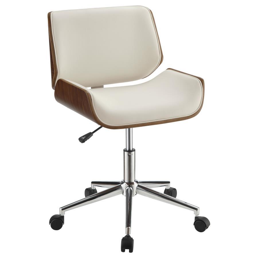 Addington - Adjustable Height Office Chair - Ecru and Chrome