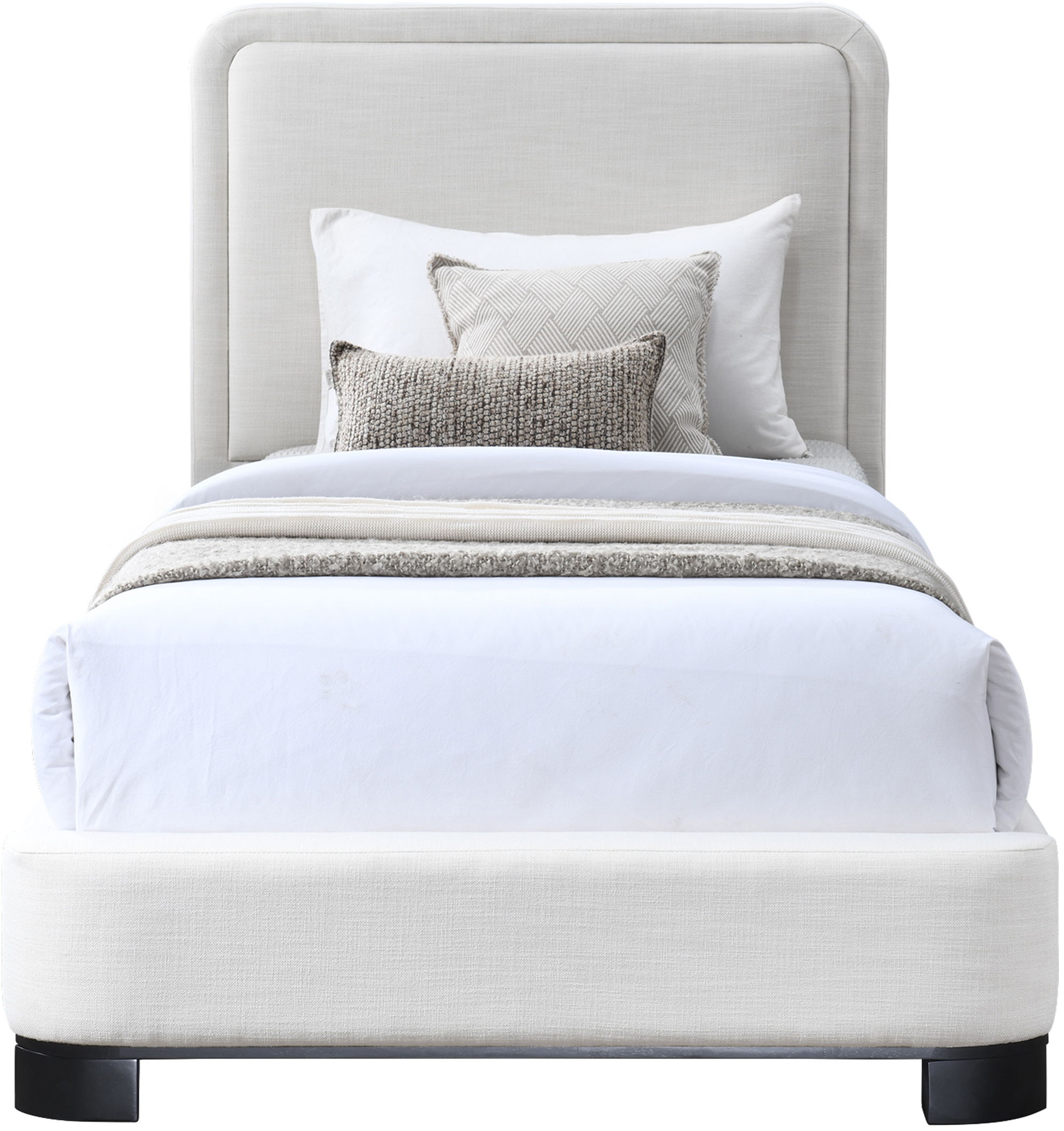 Nolita - Twin Bed With Black Base - Cream