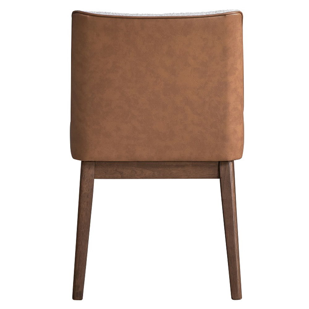 Ginny - Side Chair (Set of 2) - White Boucle, Brown Velvet & Walnut, white, view 2