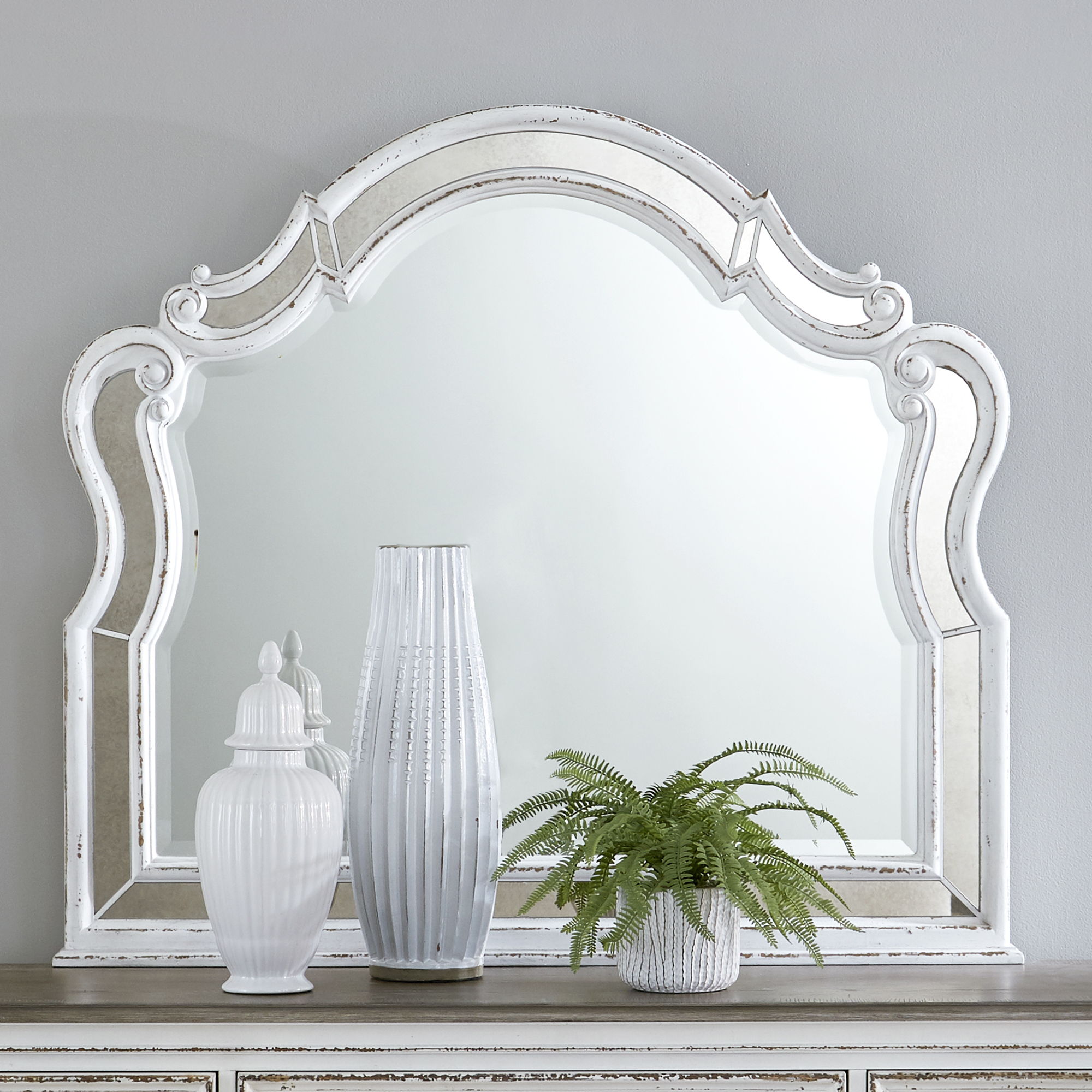 Liberty Furniture Magnolia Manor - Scalloped Mirror - White